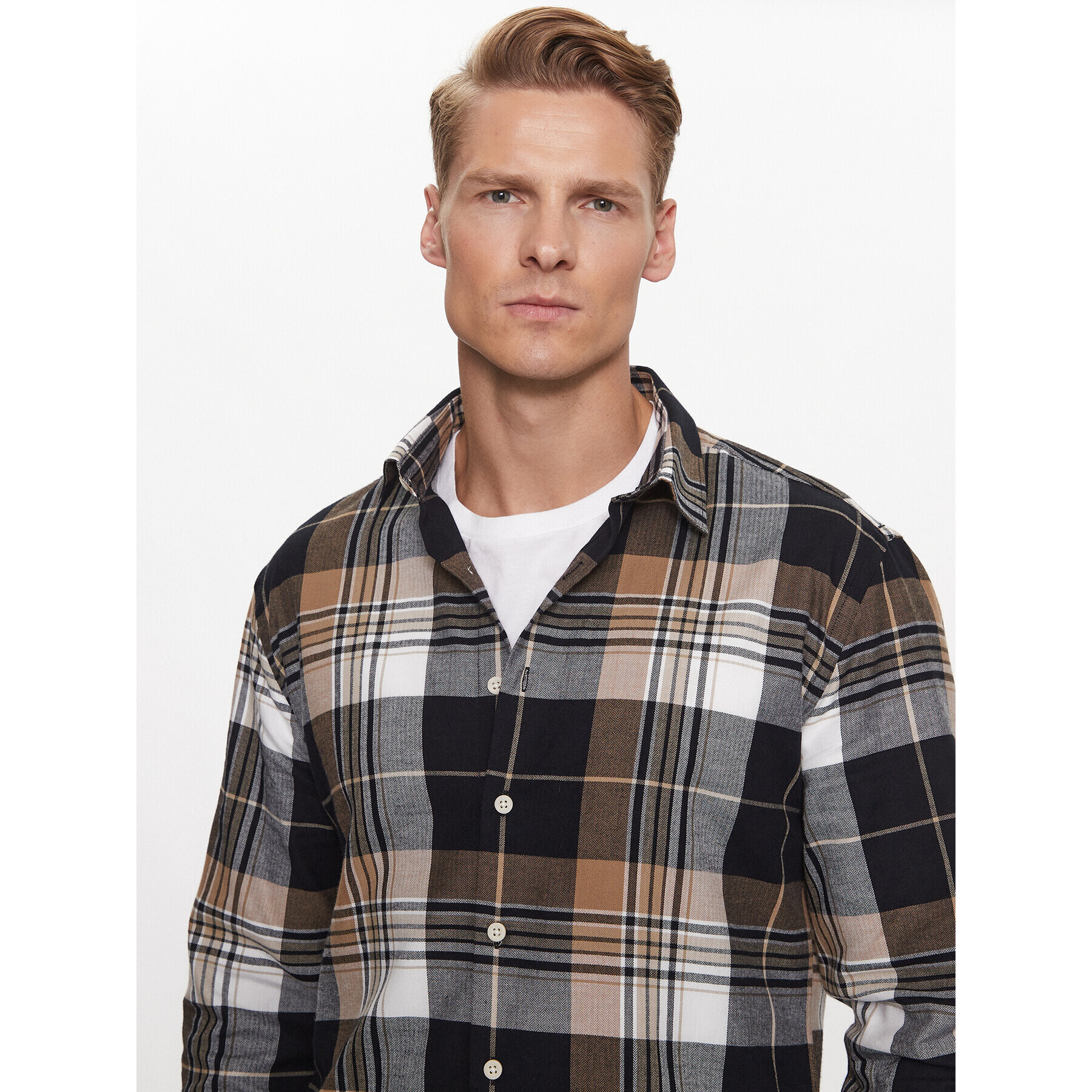 Lindbergh Риза 30-203482 Бежов Slim Fit - Pepit.bg