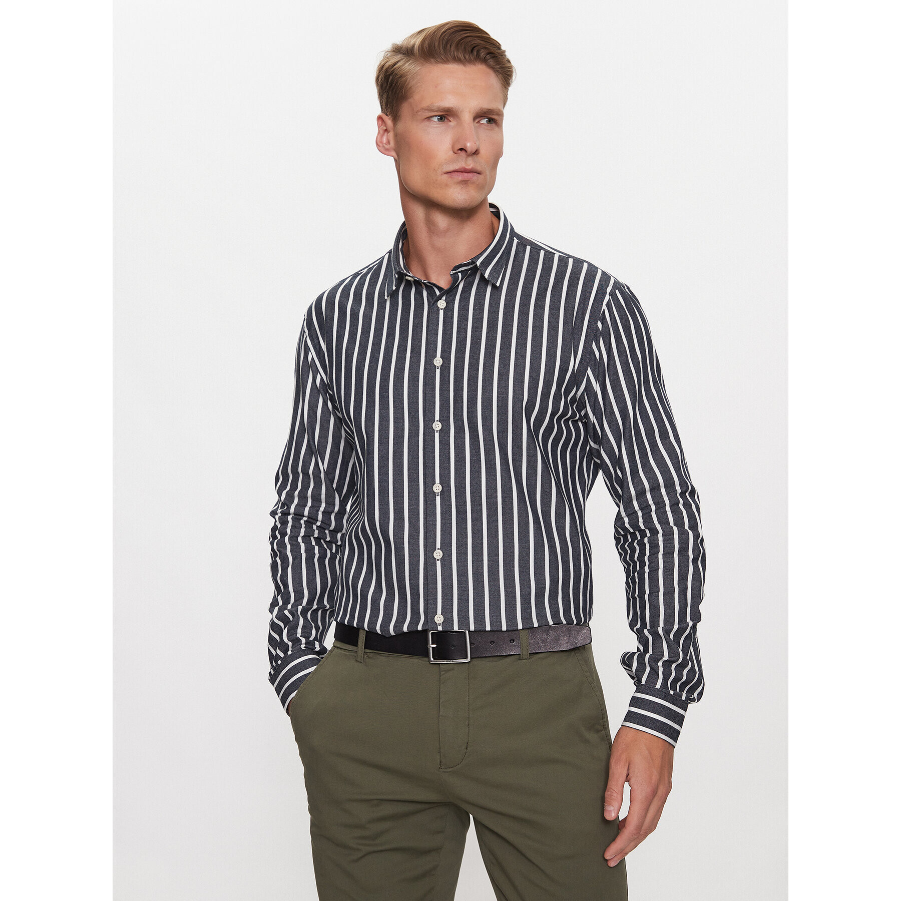 Lindbergh Риза 30-203484 Тъмносин Slim Fit - Pepit.bg