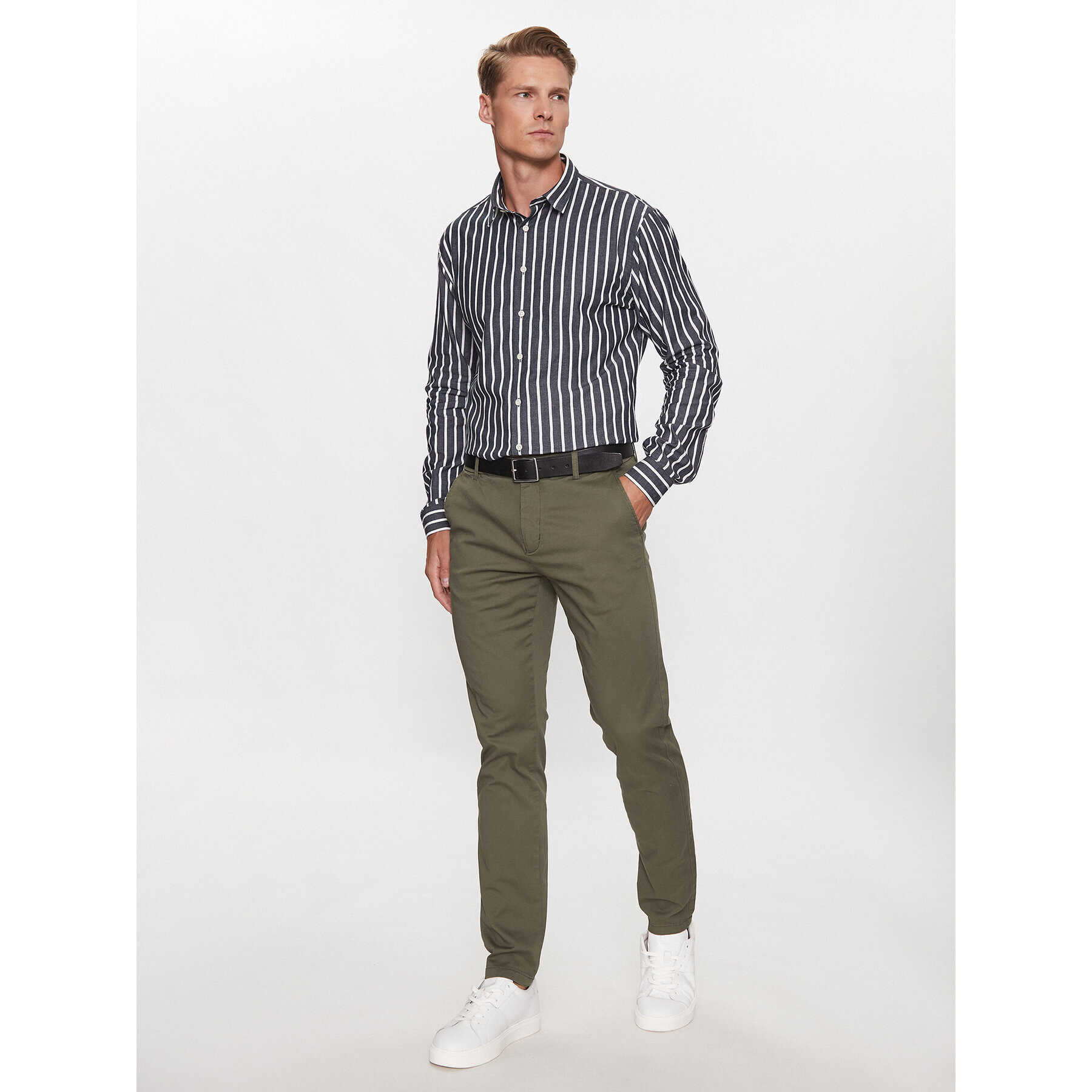 Lindbergh Риза 30-203484 Тъмносин Slim Fit - Pepit.bg