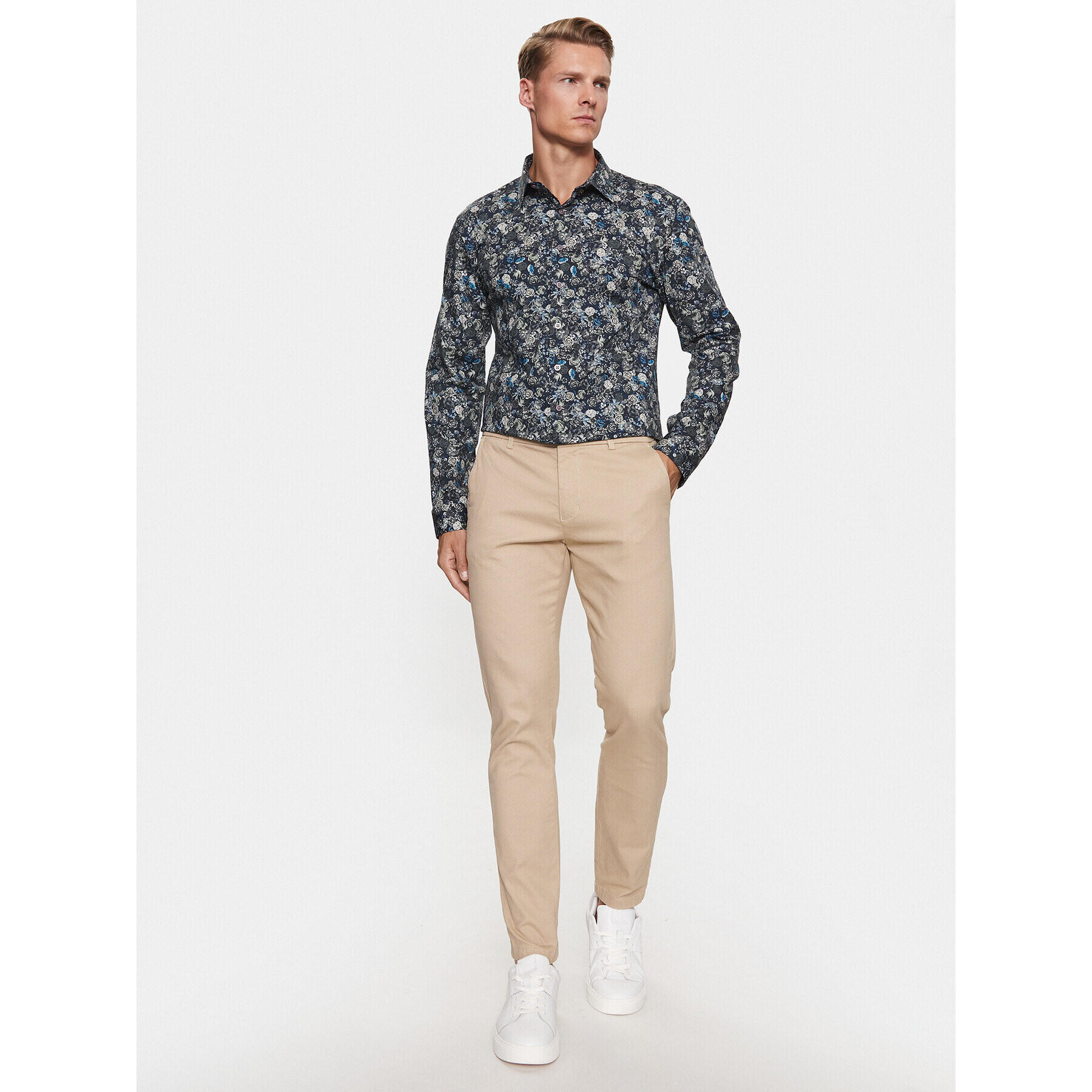 Lindbergh Риза 30-203488 Зелен Slim Fit - Pepit.bg