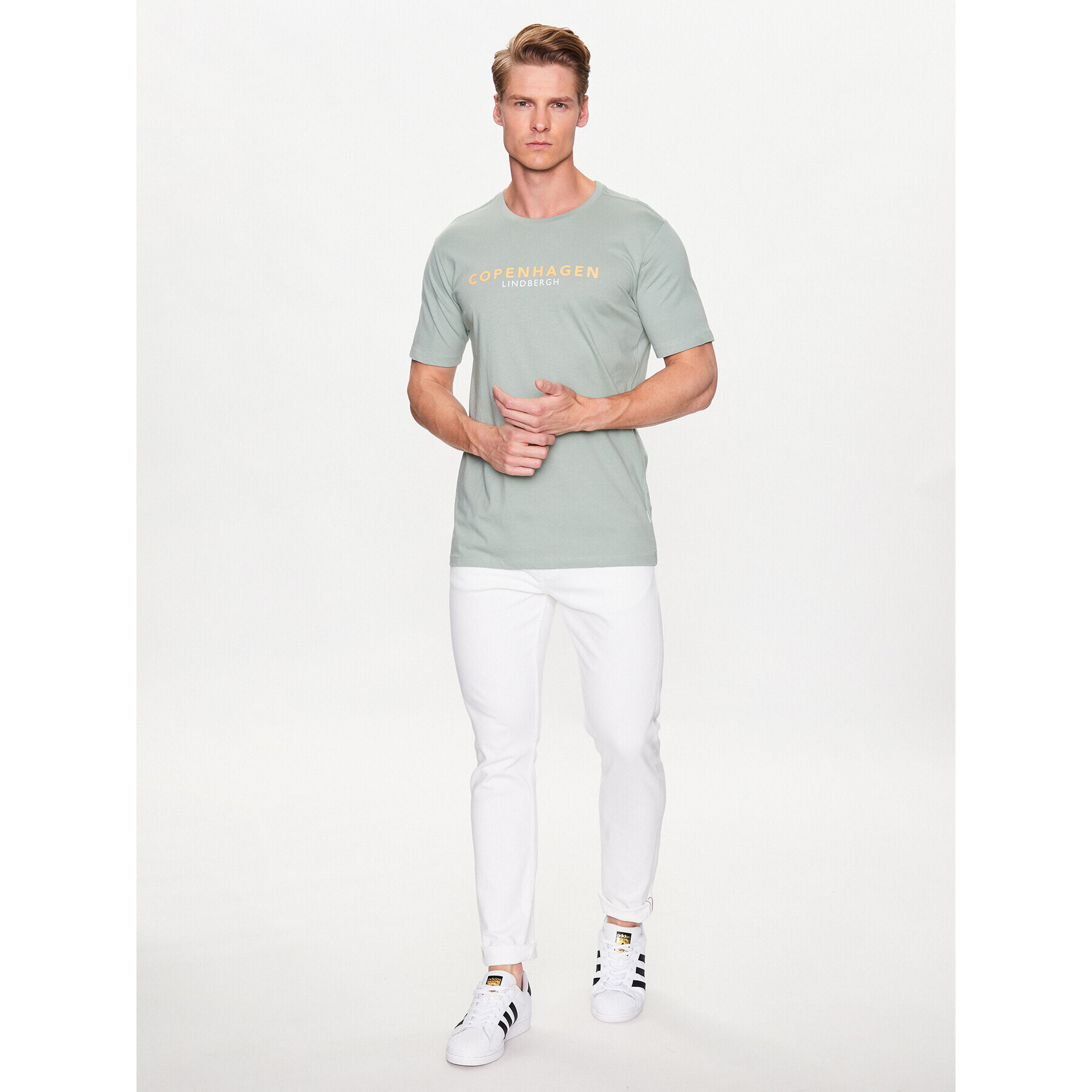 Lindbergh Тишърт 30-400200 Зелен Relaxed Fit - Pepit.bg