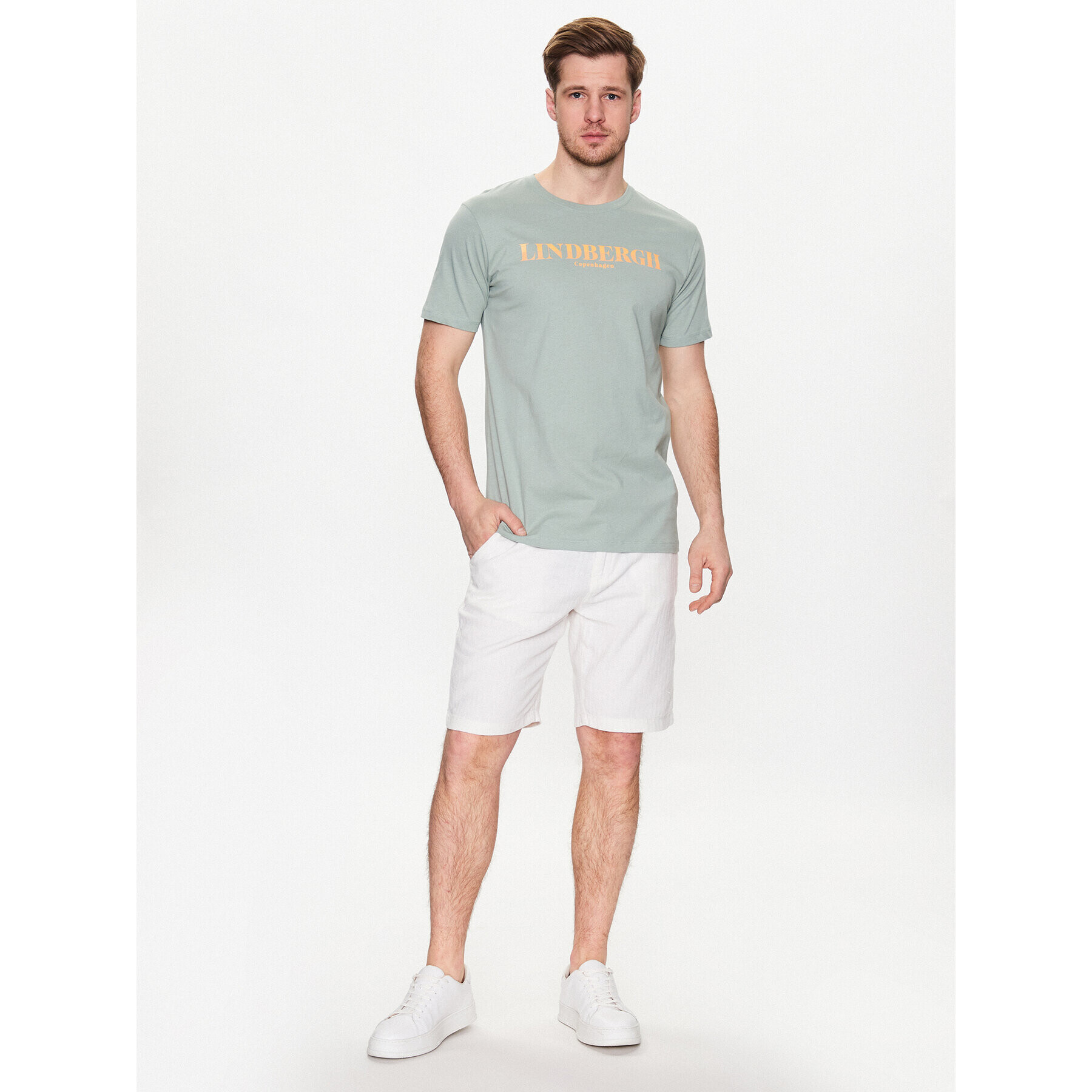 Lindbergh Тишърт 30-400222 Зелен Relaxed Fit - Pepit.bg