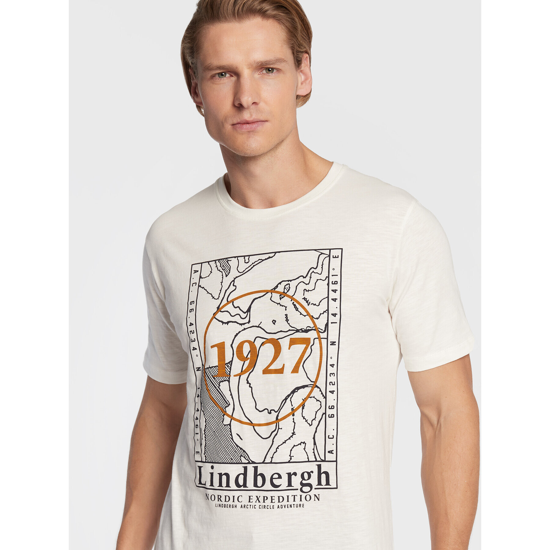 Lindbergh Тишърт 30-420123 Бял Regular Fit - Pepit.bg