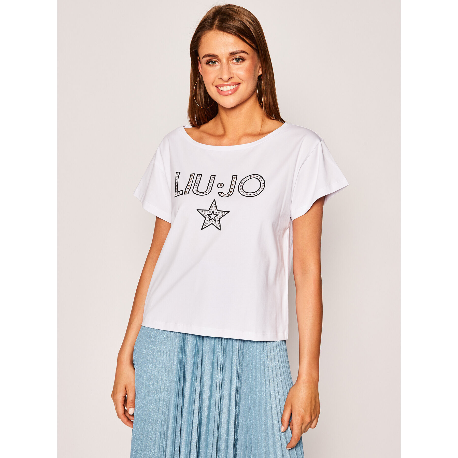 Liu Jo Beachwear Тишърт VA0071 J5506 Бял Regular Fit - Pepit.bg