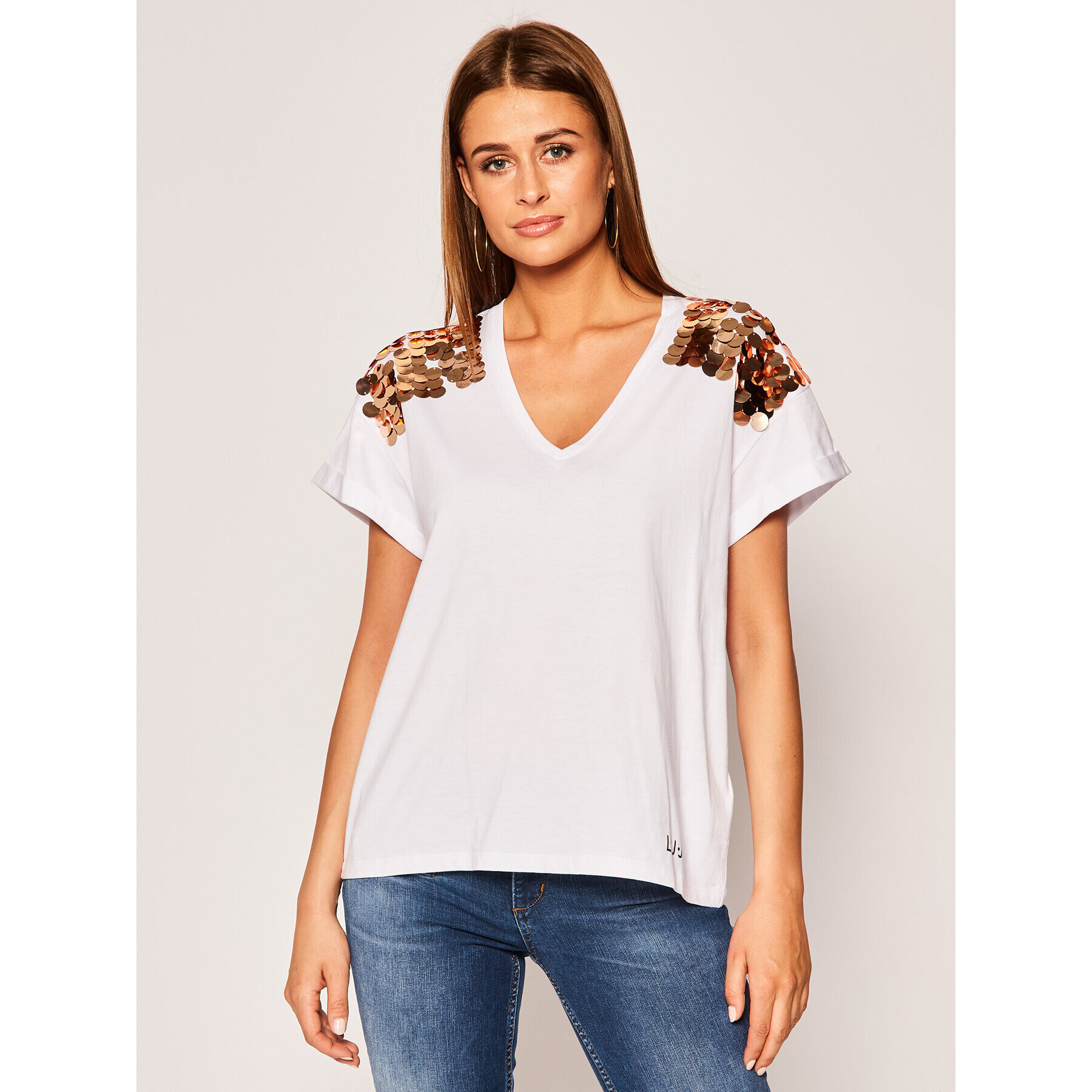 Liu Jo Beachwear Тишърт VA0139 J5703 Бял Regular Fit - Pepit.bg