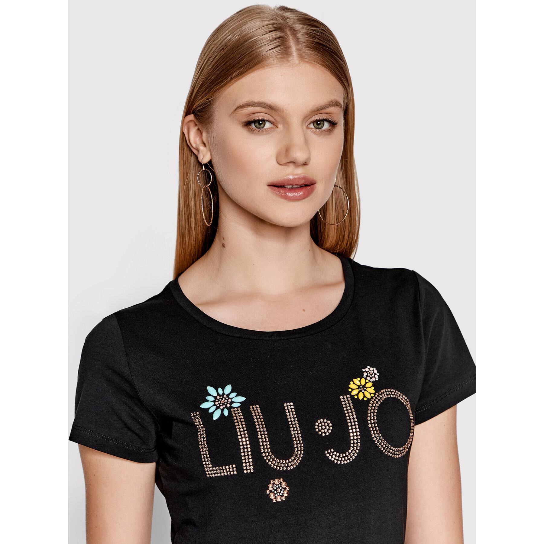 Liu Jo Beachwear Тишърт VA2074 J5003 Черен Regular Fit - Pepit.bg