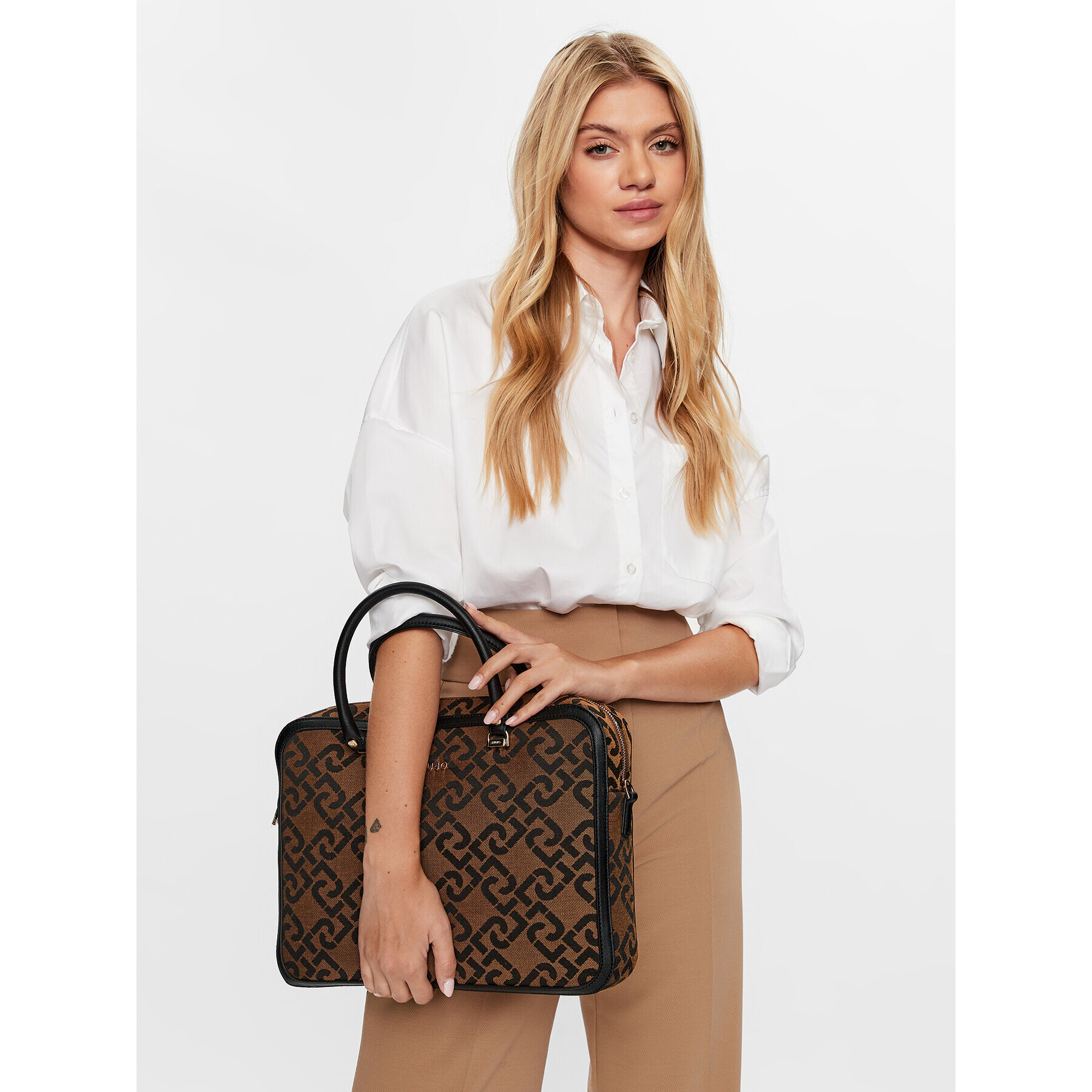 Liu Jo Дамска чанта Briefcase AA3252 T6438 Кафяв - Pepit.bg