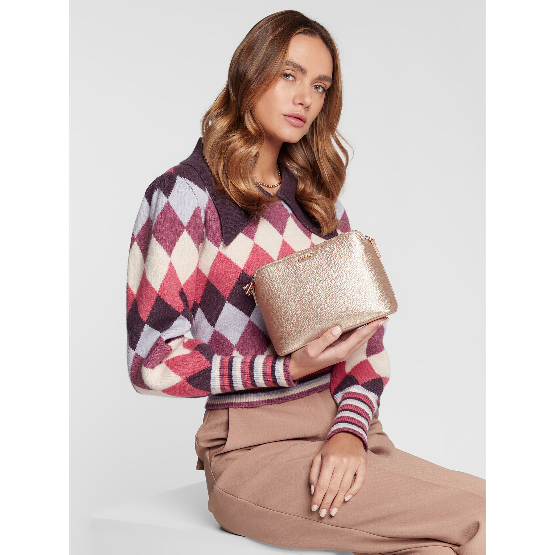 Liu Jo Дамска чанта Ecs Double Pouch NF2128 E0086 Златист - Pepit.bg