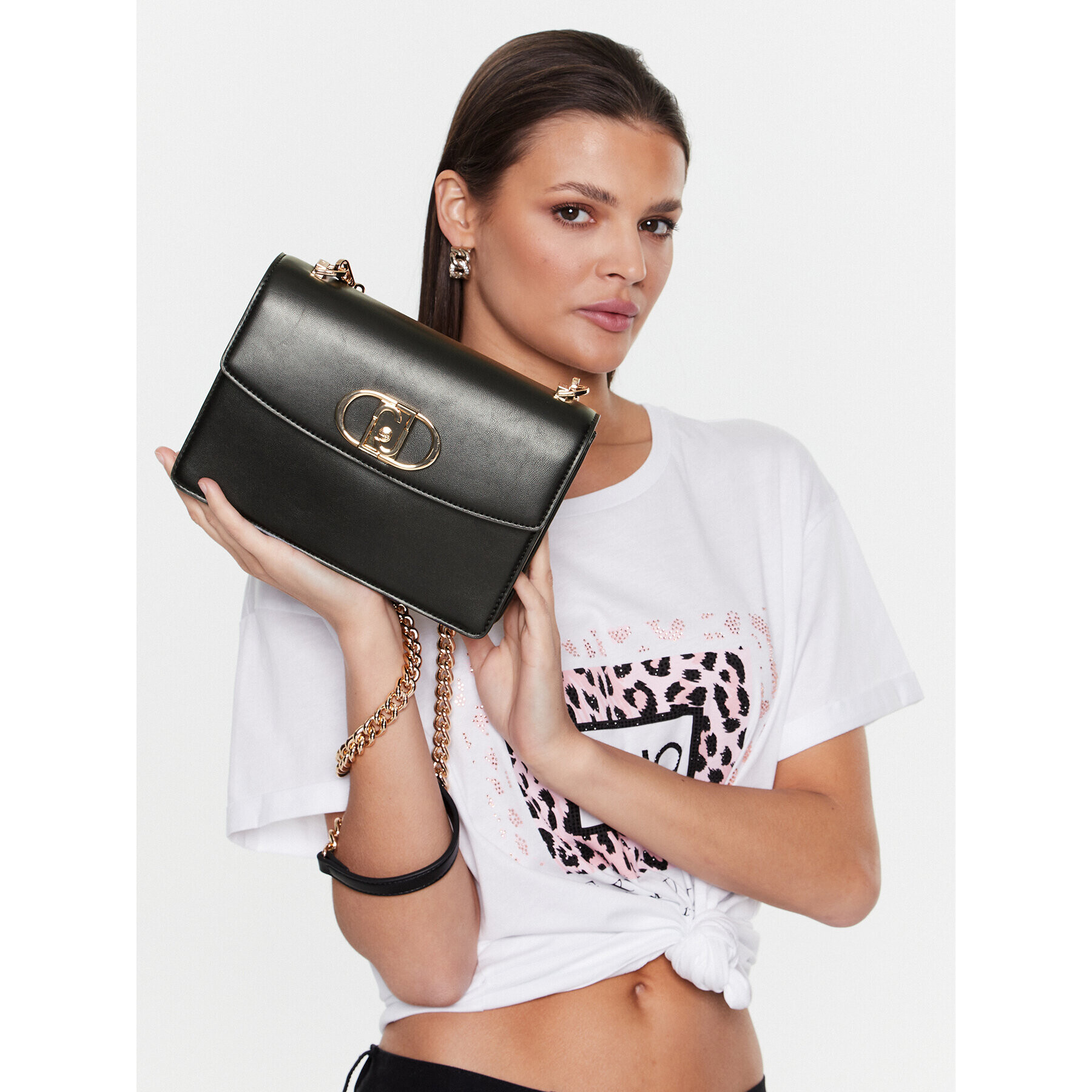 Liu Jo Дамска чанта Ecs M Crossbody AA3249 E0061 Черен - Pepit.bg