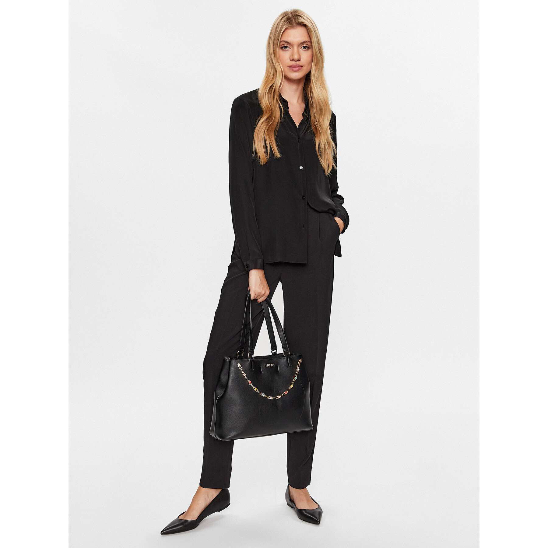 Liu Jo Дамска чанта Ecs M Satchel AA3038 E0503 Черен - Pepit.bg