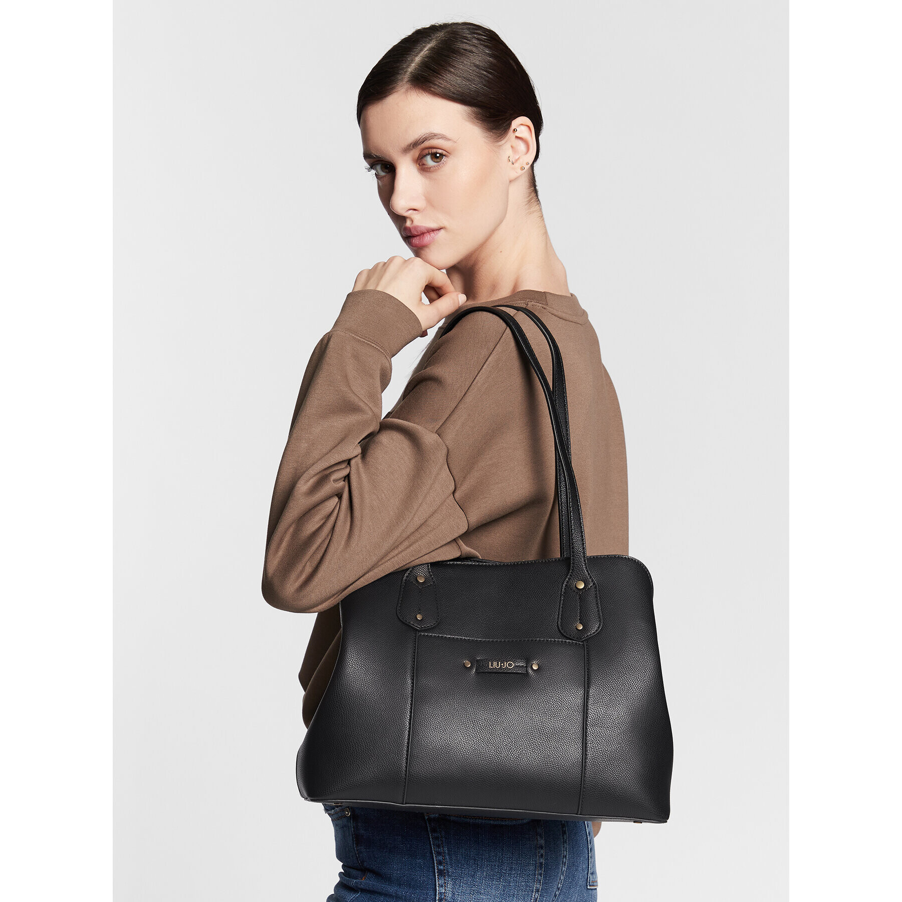 Liu Jo Дамска чанта Ecs M Satchel AA3156 E0087 Черен - Pepit.bg