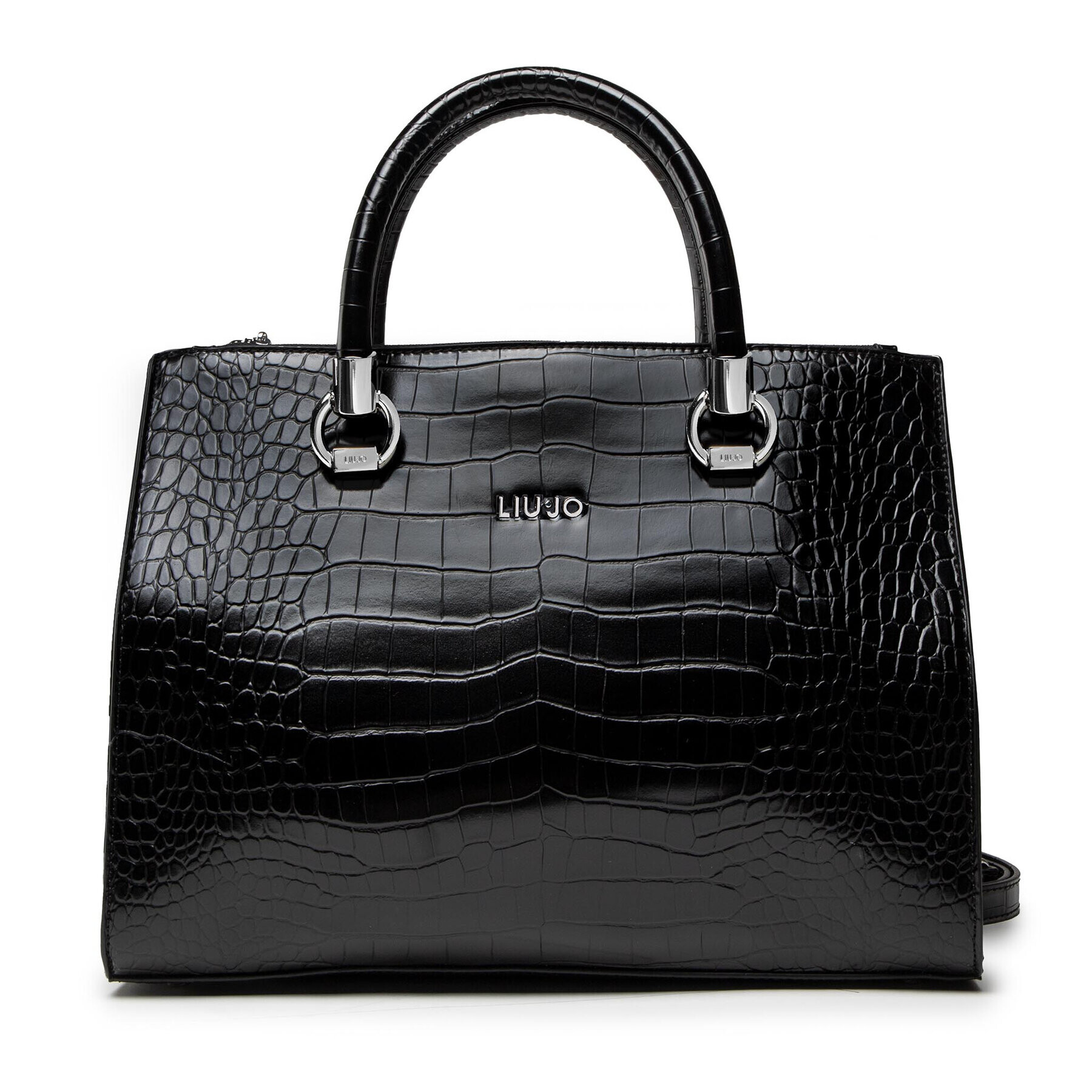 Liu Jo Дамска чанта Ecs M Satchel Dou AA2075 E0084 Черен - Pepit.bg