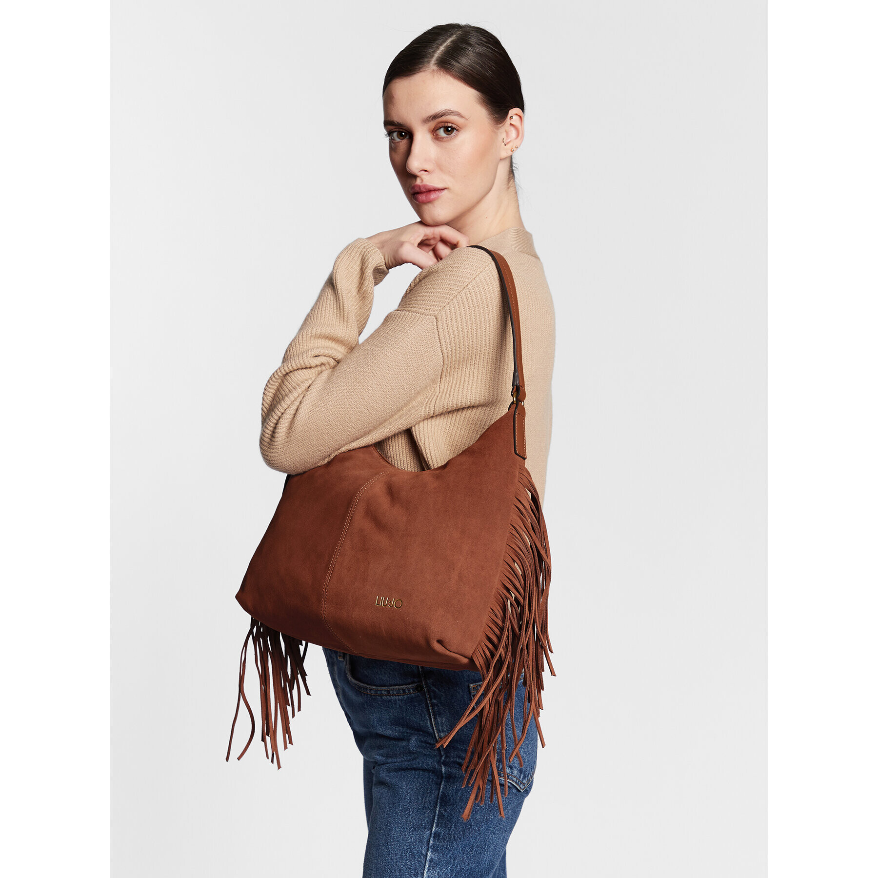 Liu Jo Дамска чанта M Hobo AA3297 P0152 Кафяв - Pepit.bg