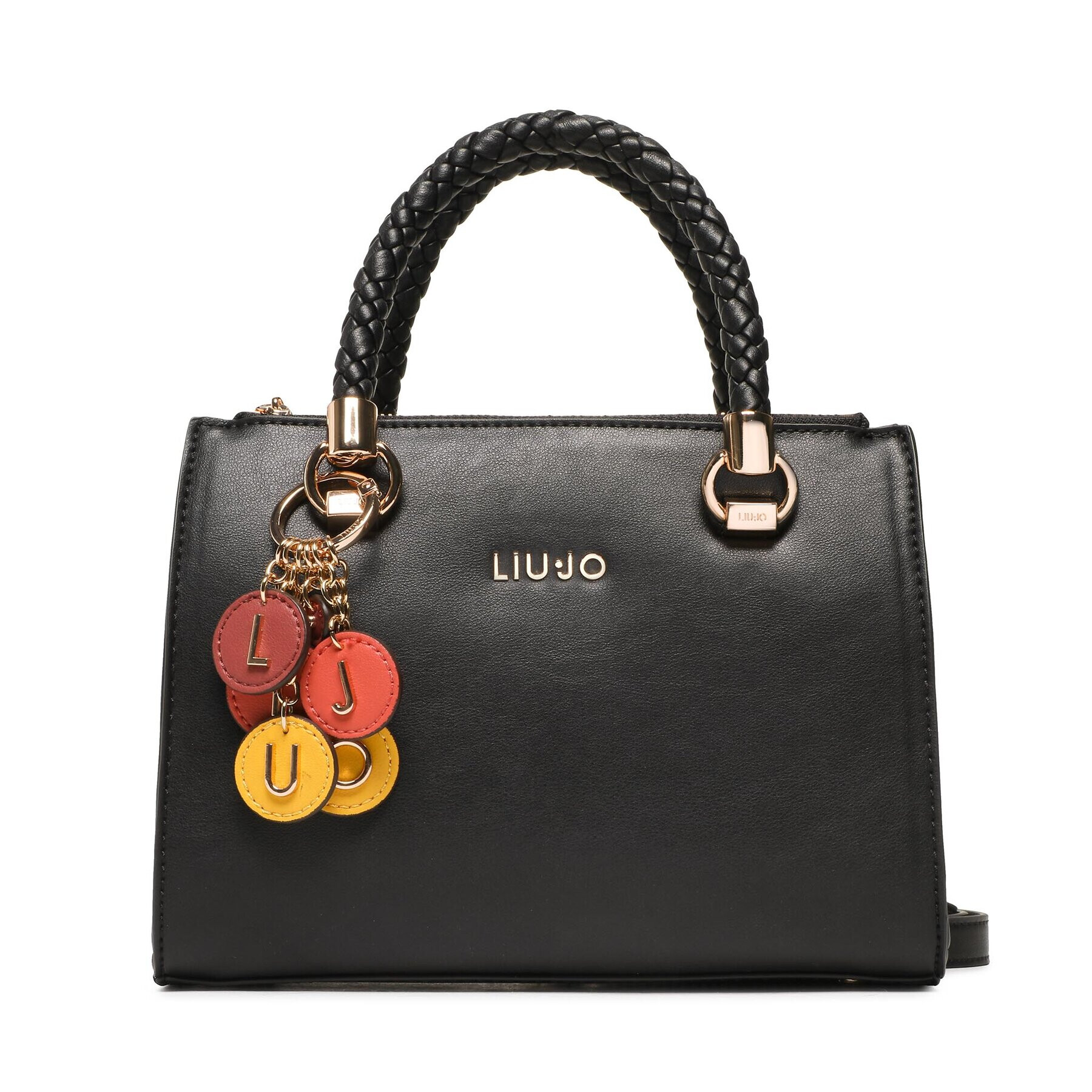 Liu Jo Дамска чанта S Satchel Double AA3243 E0013 Черен - Pepit.bg