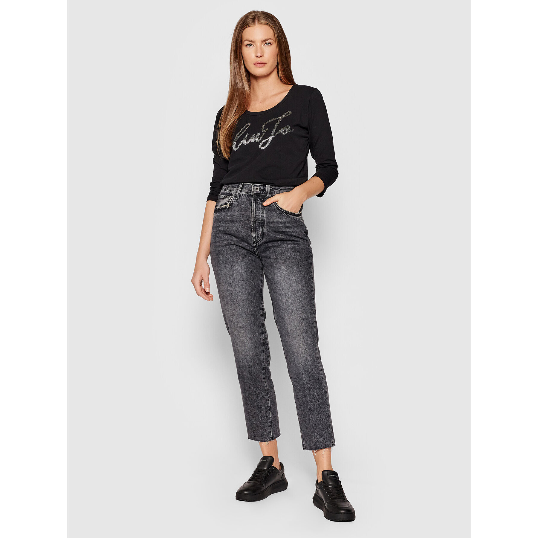 Liu Jo Дънки UF1084 D4265 Черен Mom Fit - Pepit.bg