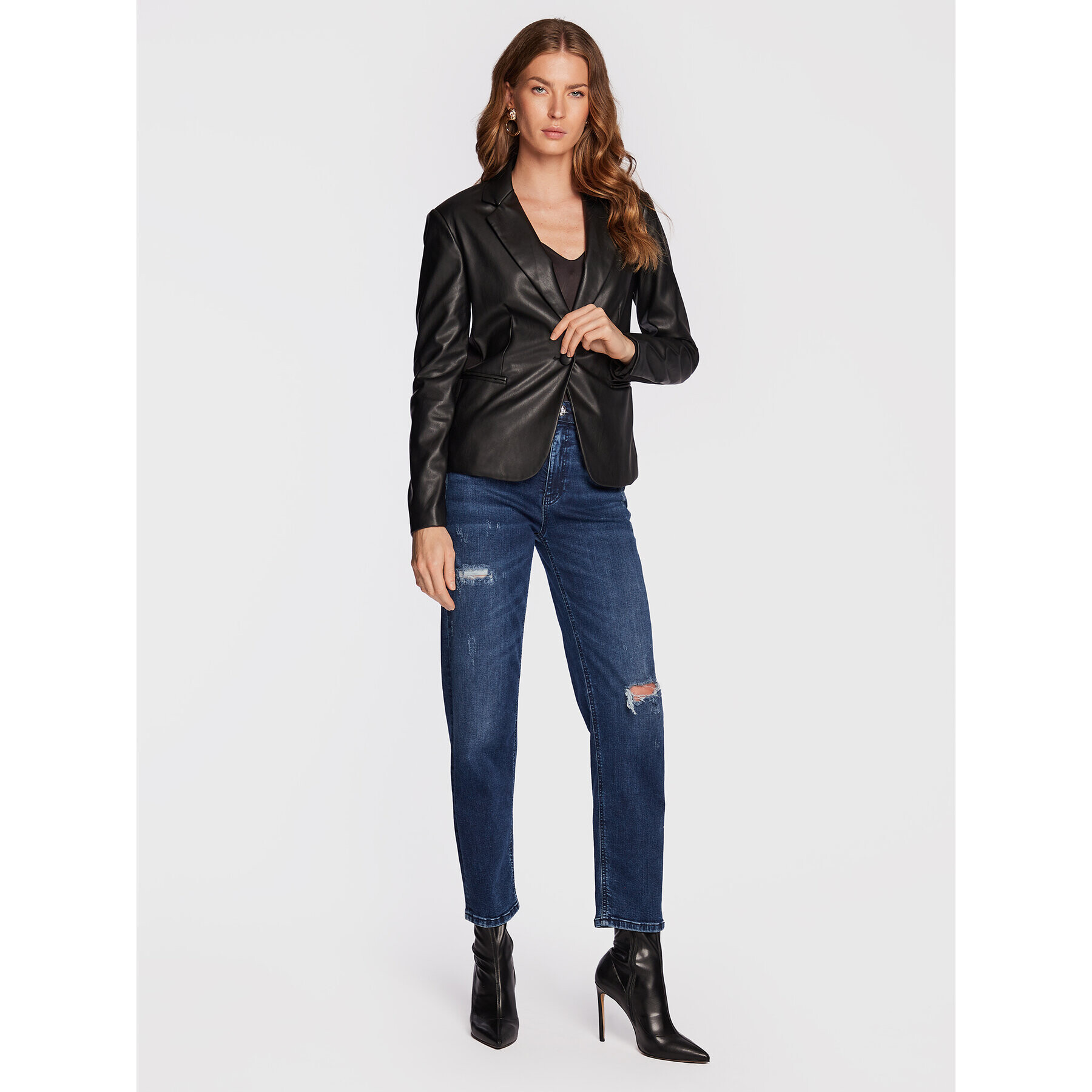 Liu Jo Дънки UF2151 DS015 Тъмносин Mom Fit - Pepit.bg
