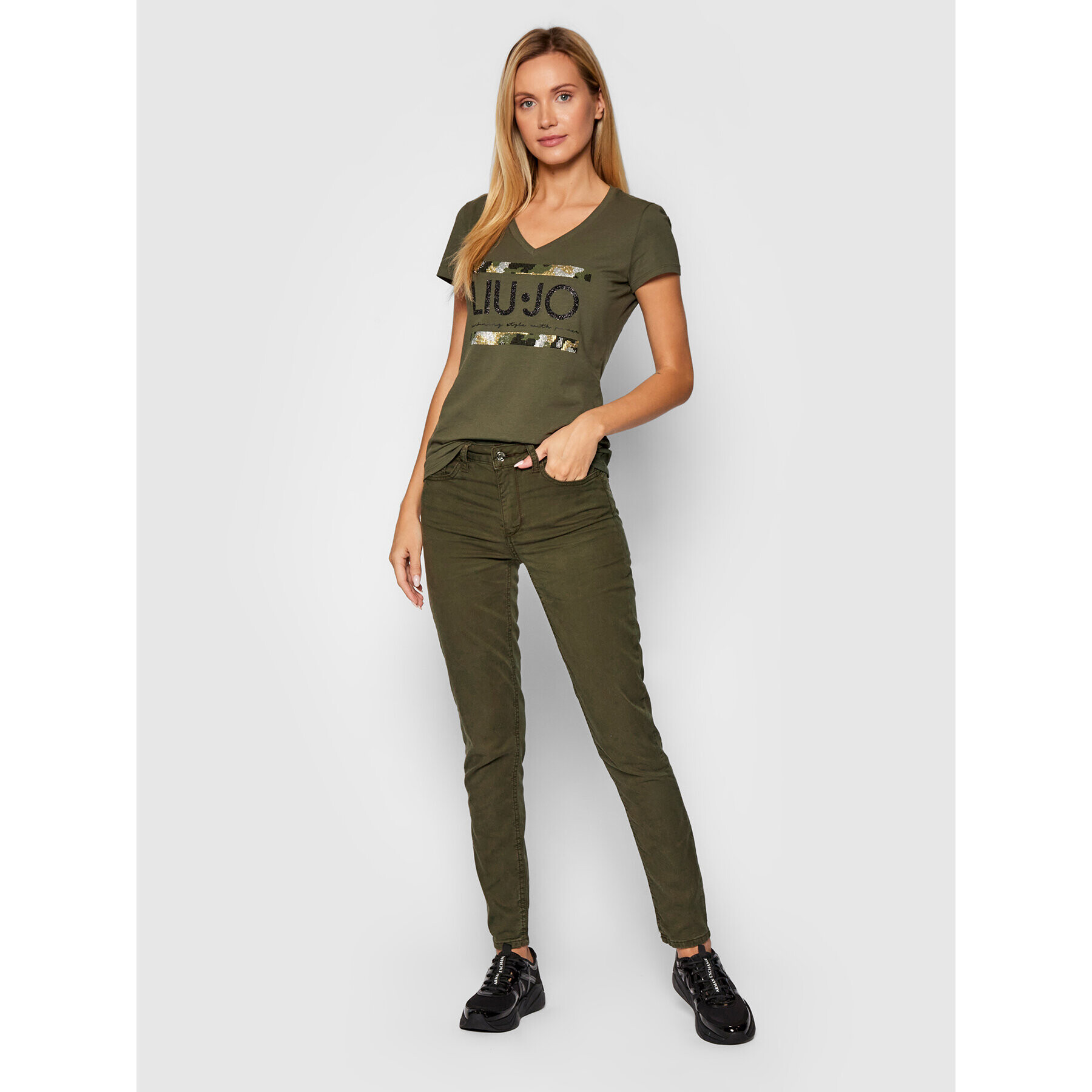 Liu Jo Дънки WF1223 T3045 Зелен Skinny Fit - Pepit.bg