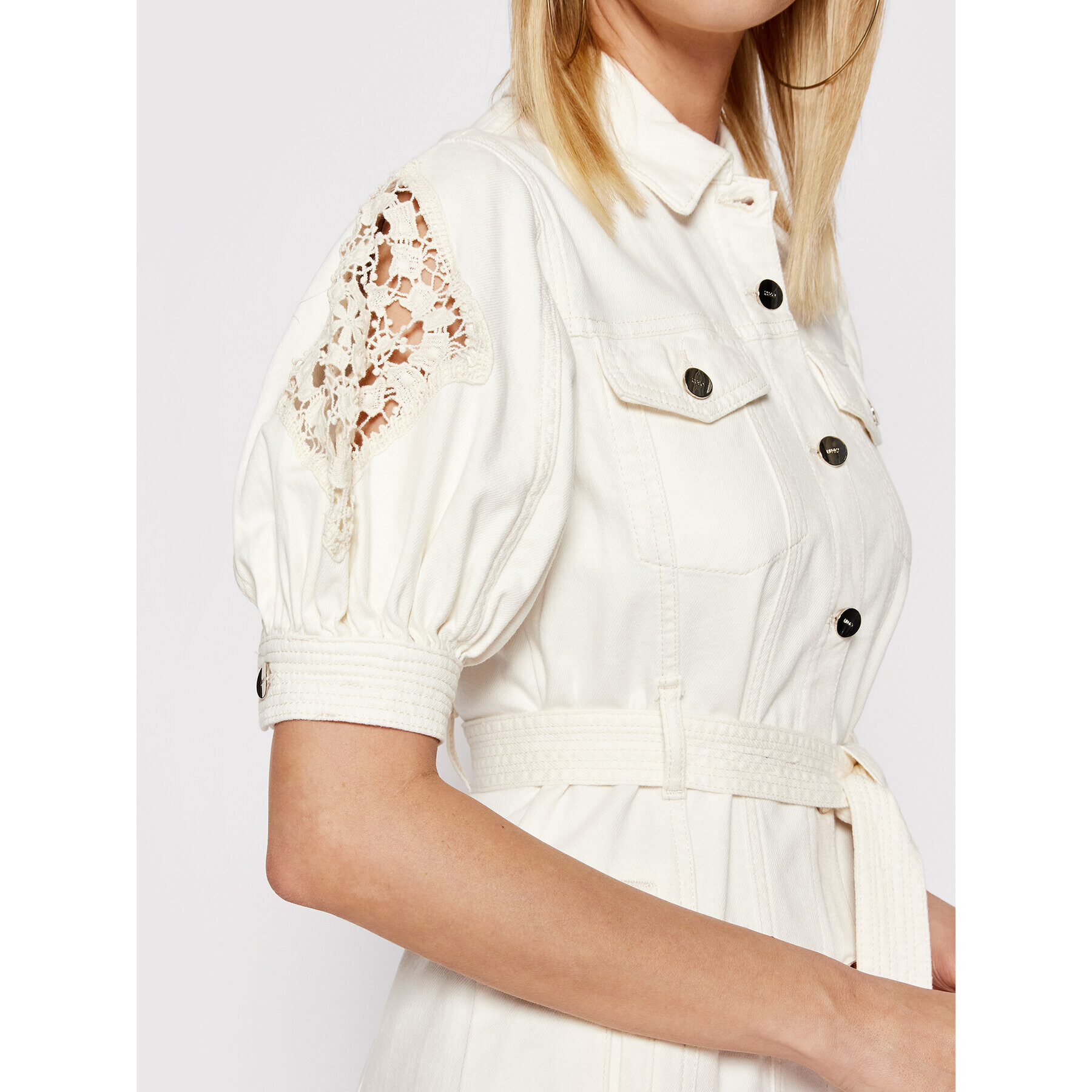 Liu Jo Дънкова рокля CA2380 DS008 Бял Regular Fit - Pepit.bg