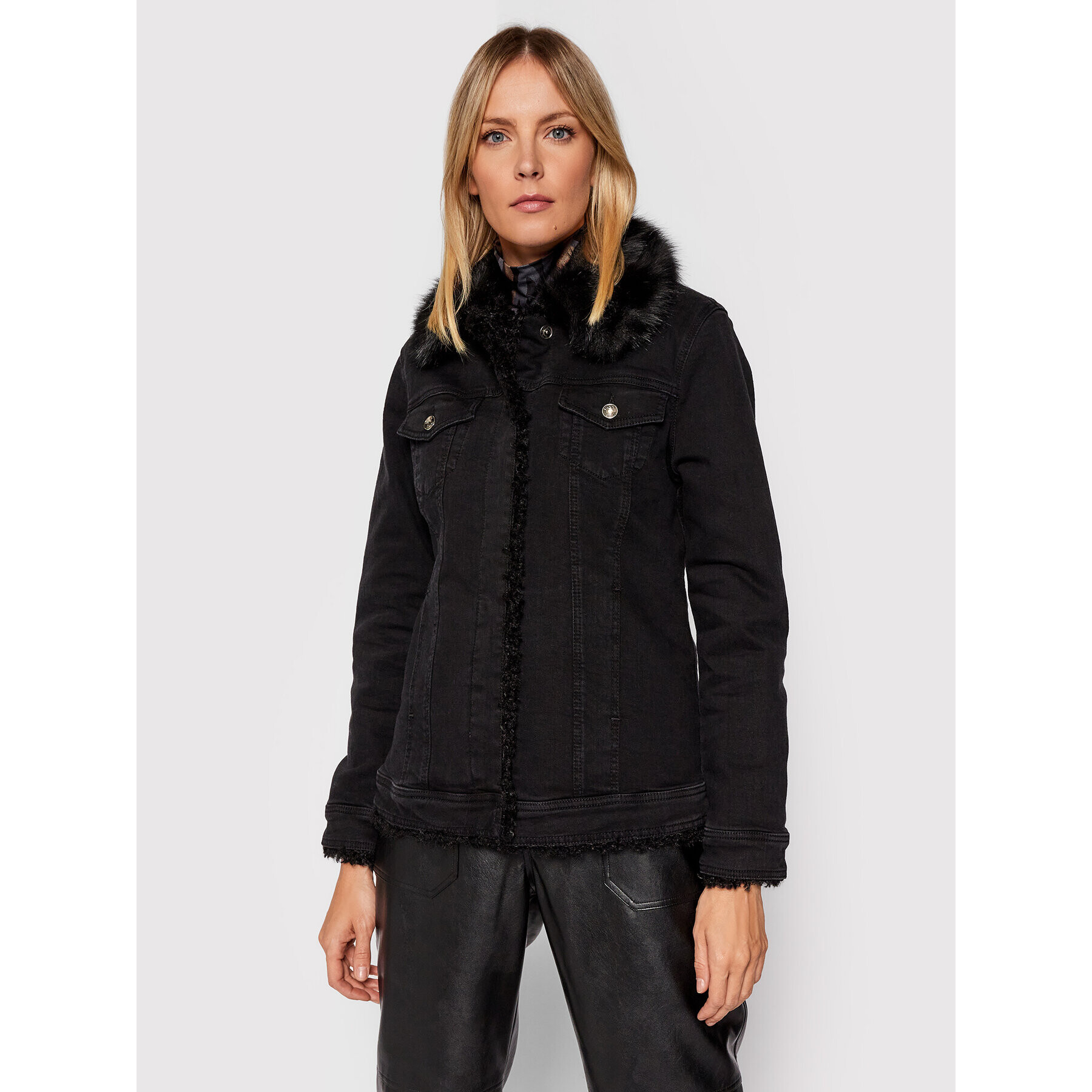 Liu Jo Дънково яке UF1108 D4418 Черен Regular Fit - Pepit.bg