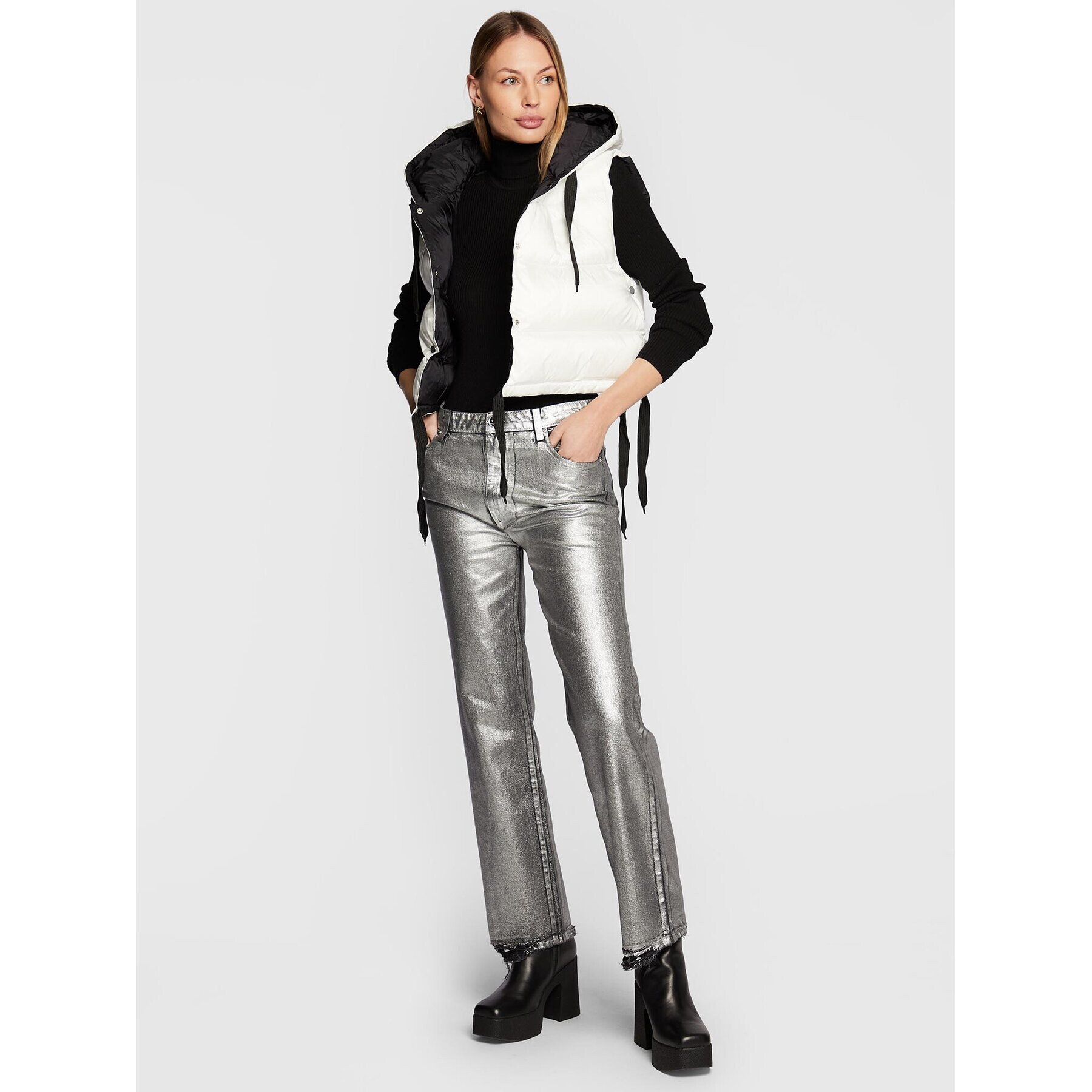Liu Jo Елек 3F2052 T0300 Бял Regular Fit - Pepit.bg