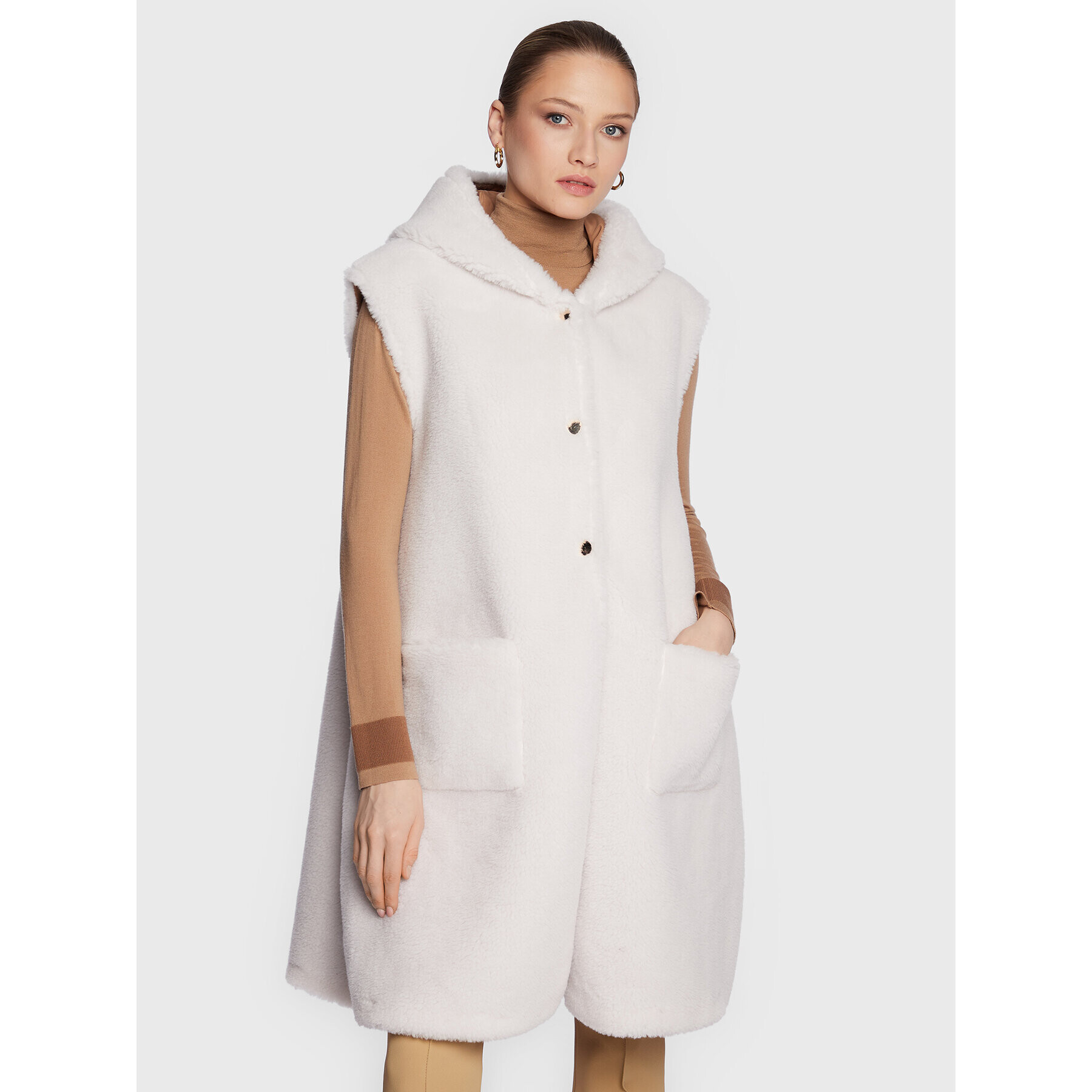 Liu Jo Елек 3F2091 T0300 Бял Regular Fit - Pepit.bg