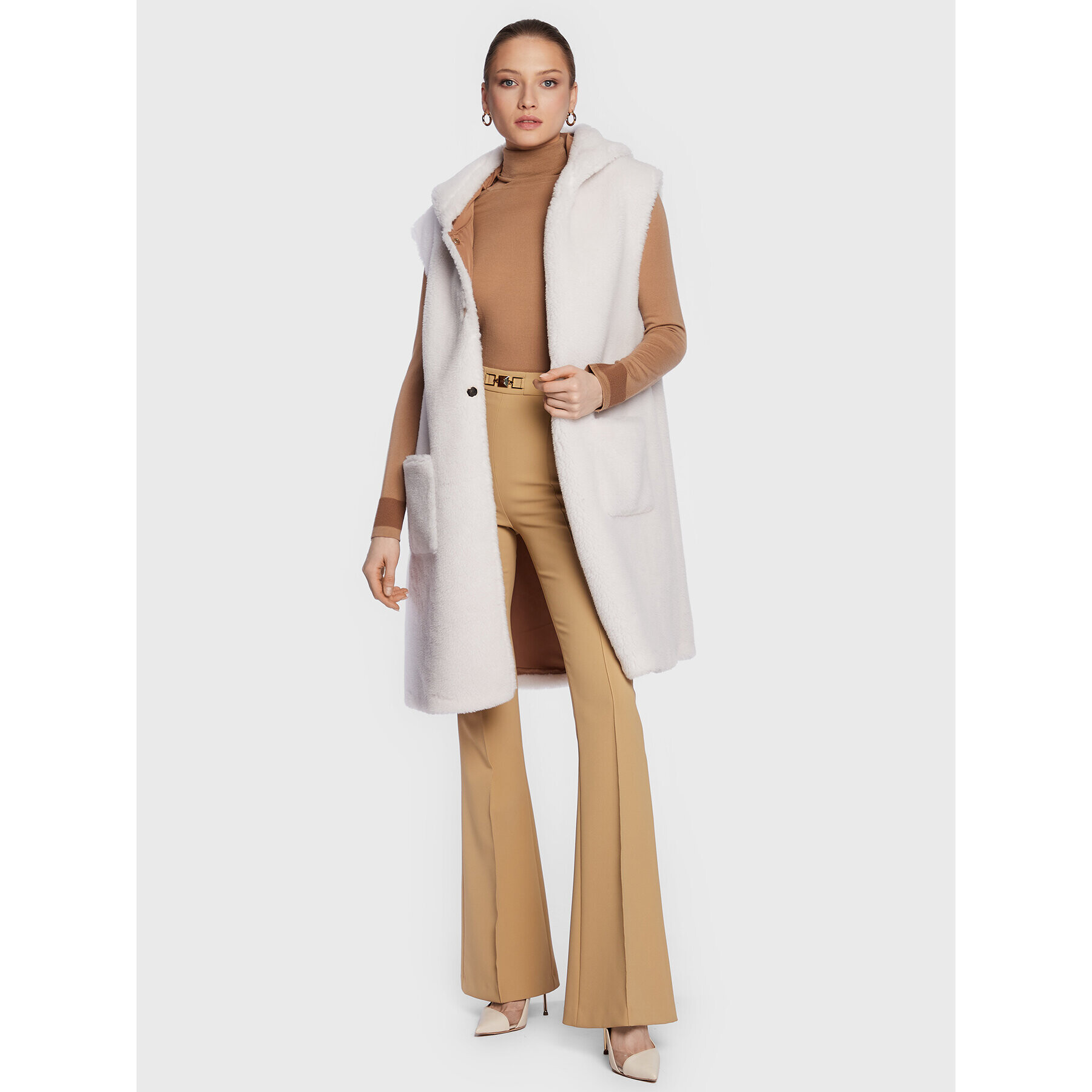 Liu Jo Елек 3F2091 T0300 Бял Regular Fit - Pepit.bg
