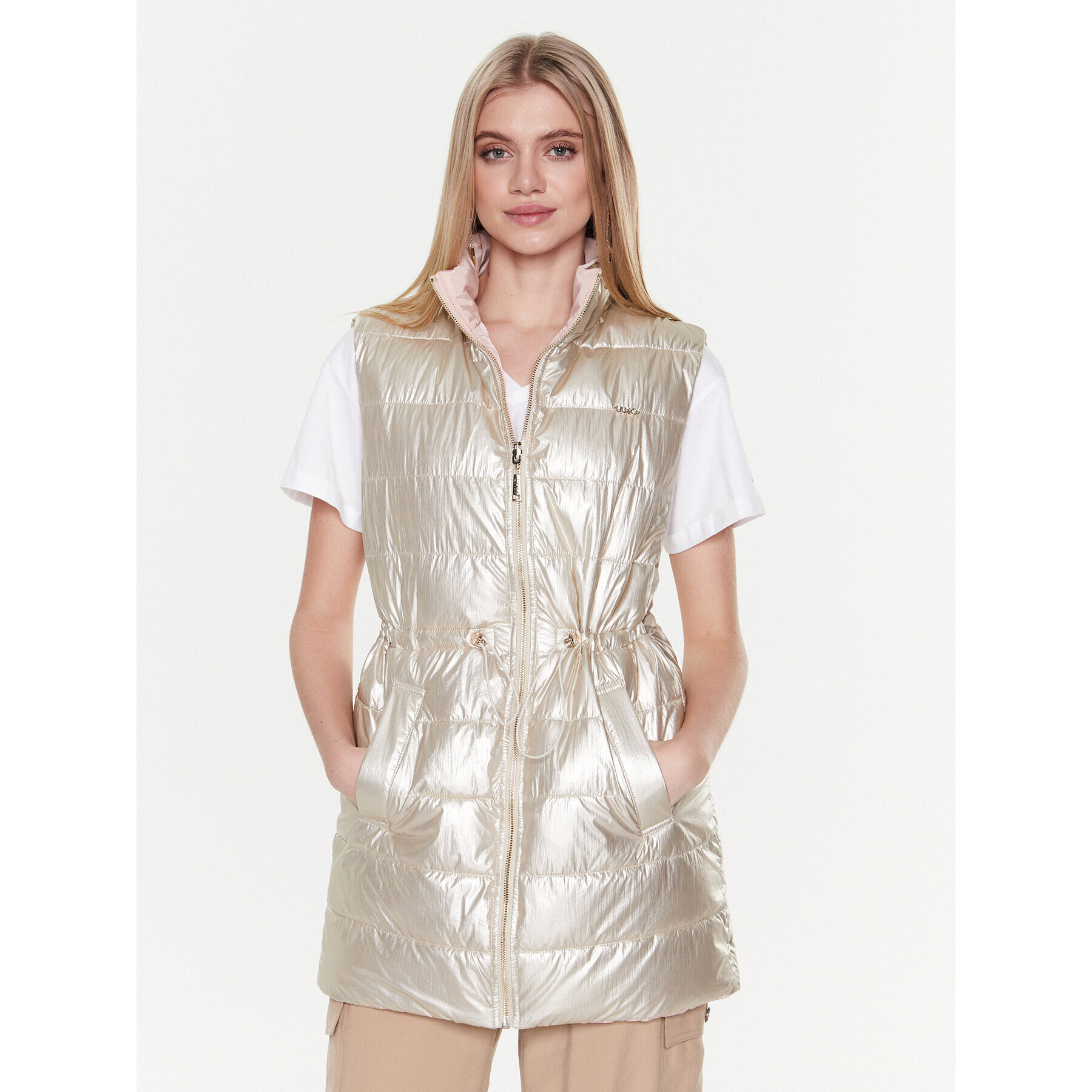 Liu Jo Sport Елек T4620 C3213 Златист Regular Fit - Pepit.bg