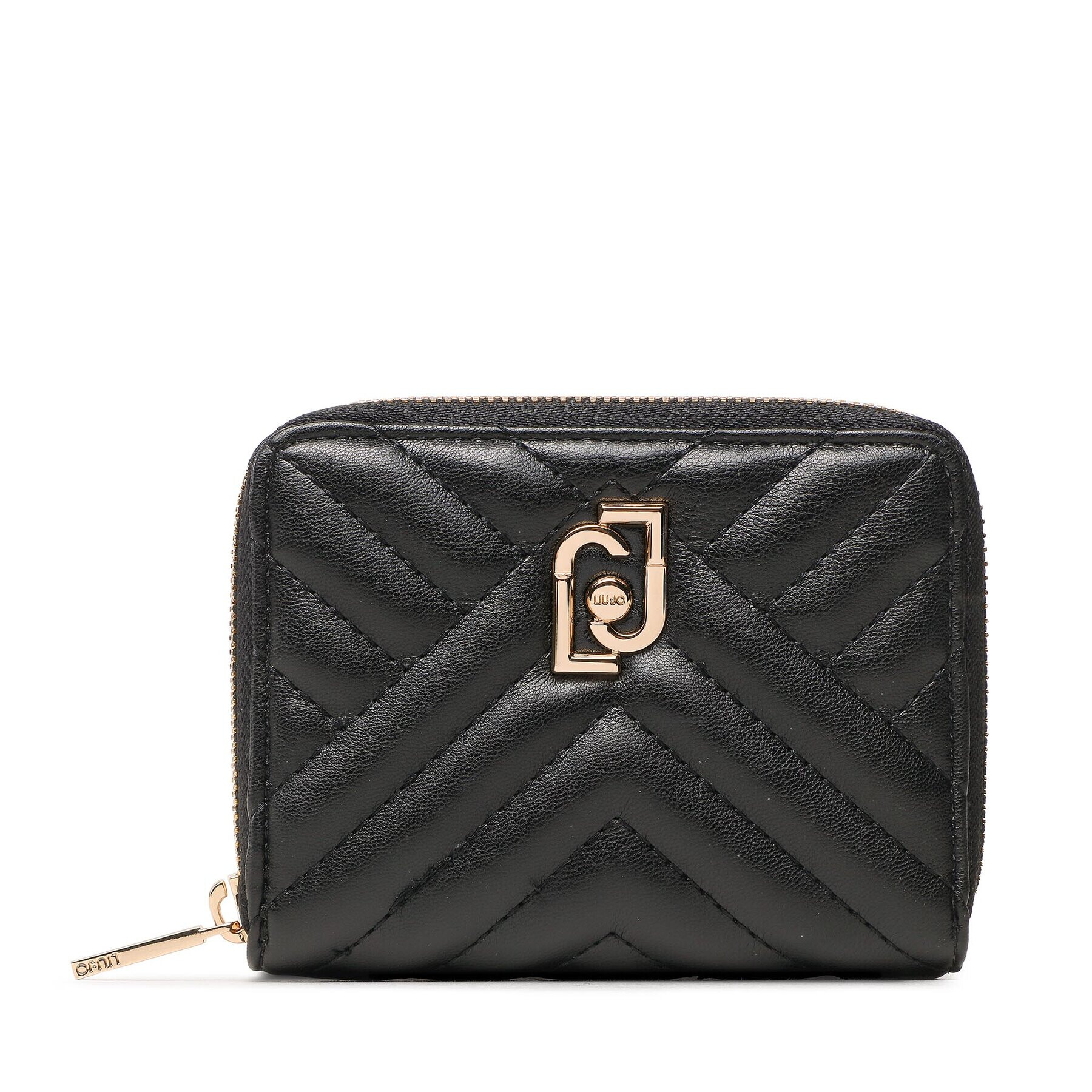 Liu Jo Голям дамски портфейл Ecs M Zip Around AA3228 E0426 Черен - Pepit.bg