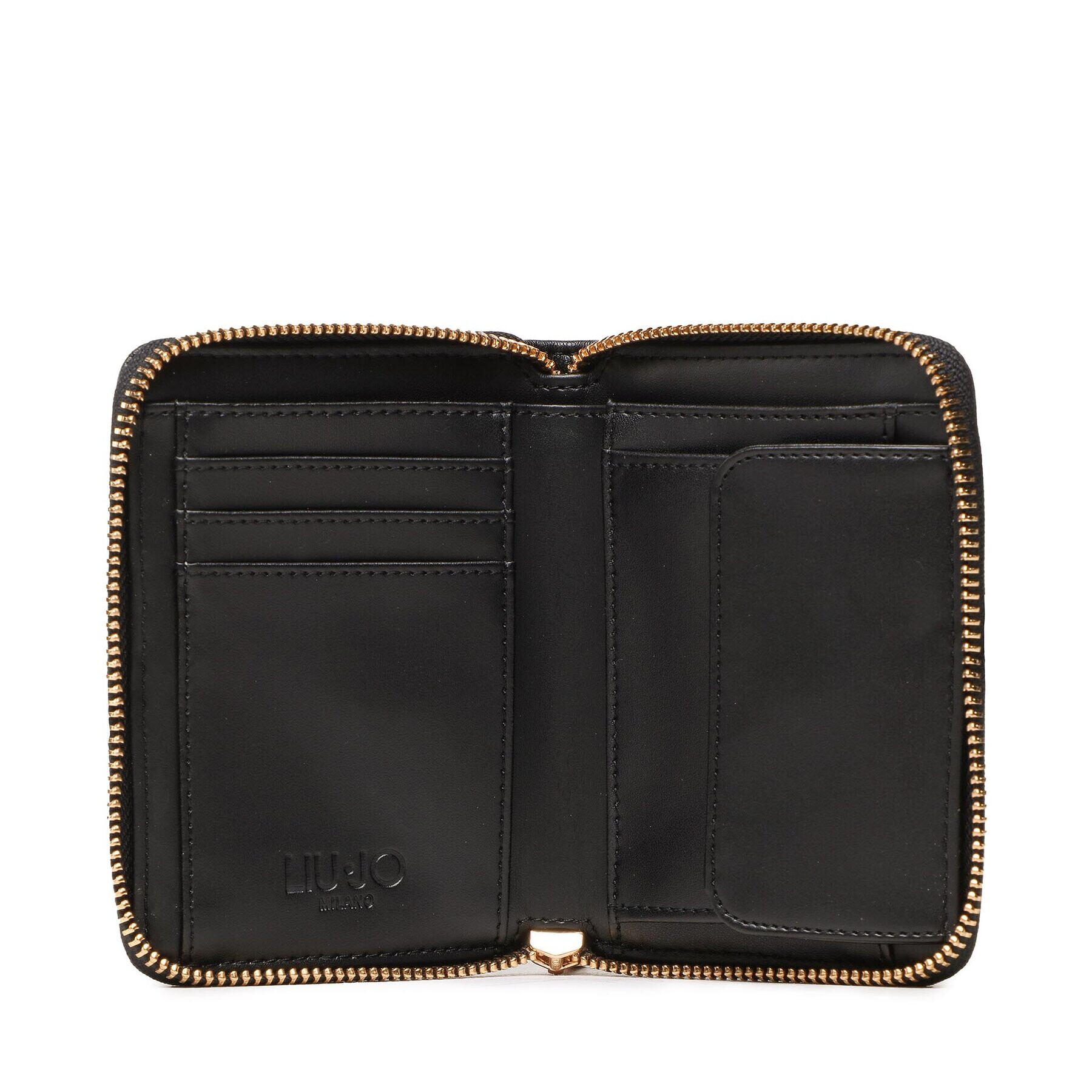 Liu Jo Голям дамски портфейл Ecs M Zip Around AA3228 E0426 Черен - Pepit.bg