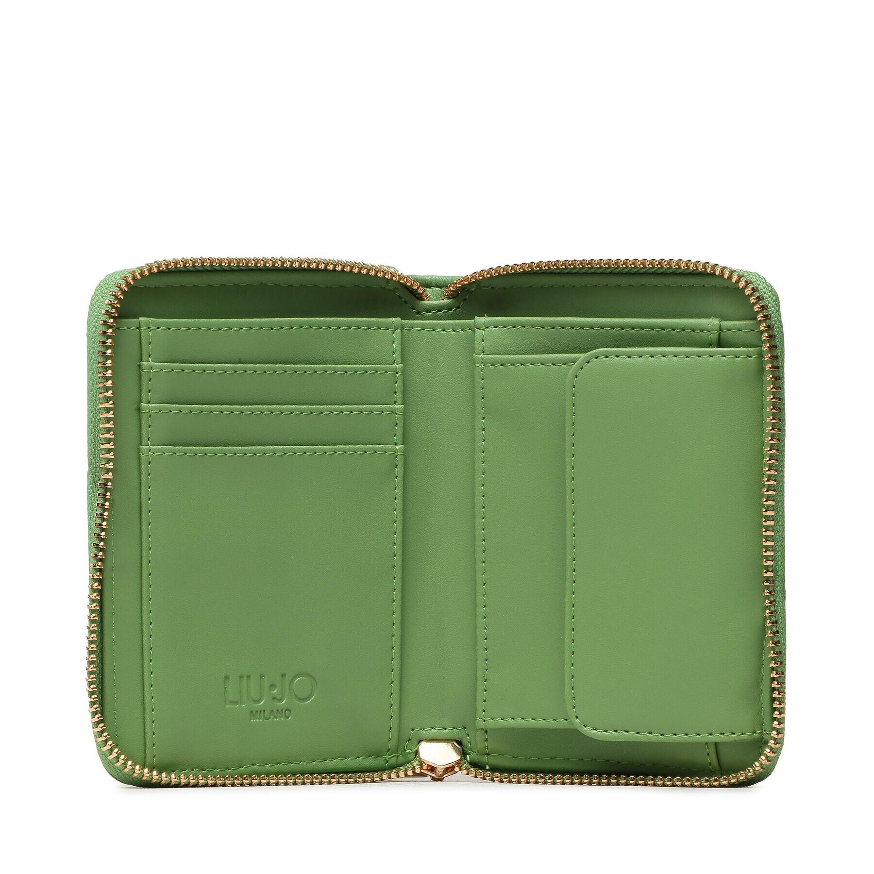Liu Jo Голям дамски портфейл Ecs M Zip Around AA3228 E0426 Зелен - Pepit.bg