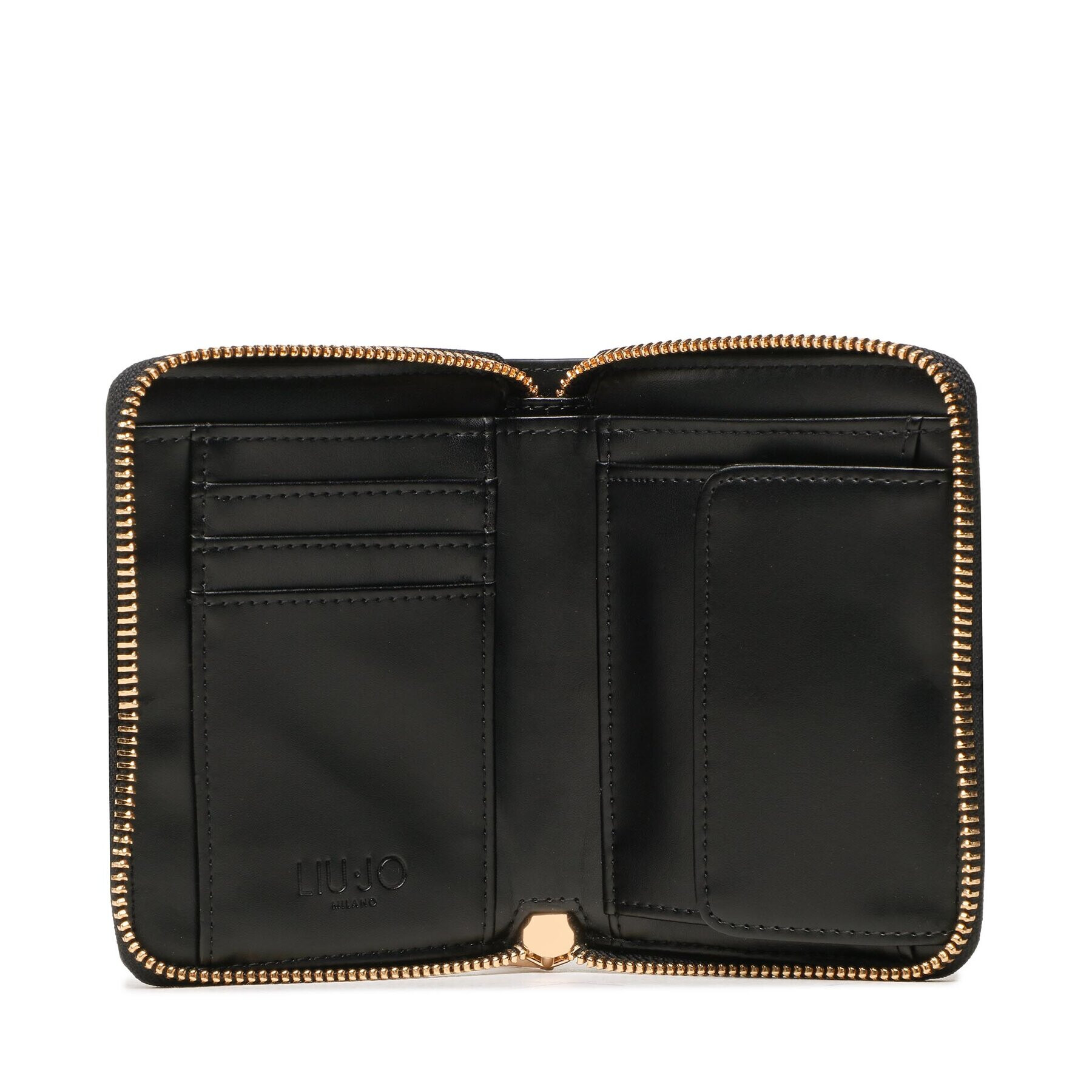 Liu Jo Голям дамски портфейл M Zip Around AXX014 E0087 Черен - Pepit.bg