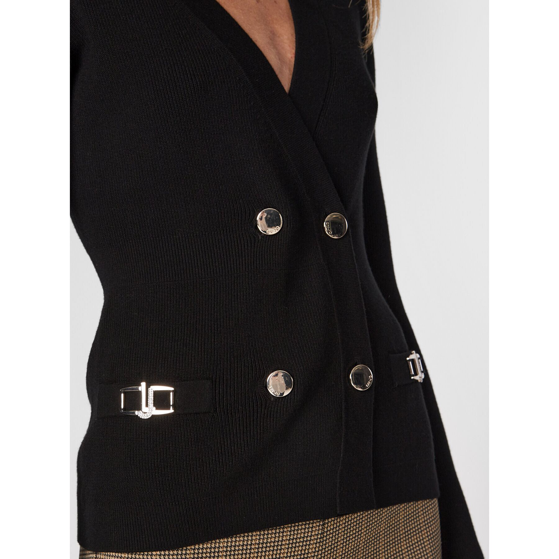 Liu Jo Кардиган CF2184 MS99E Черен Slim Fit - Pepit.bg