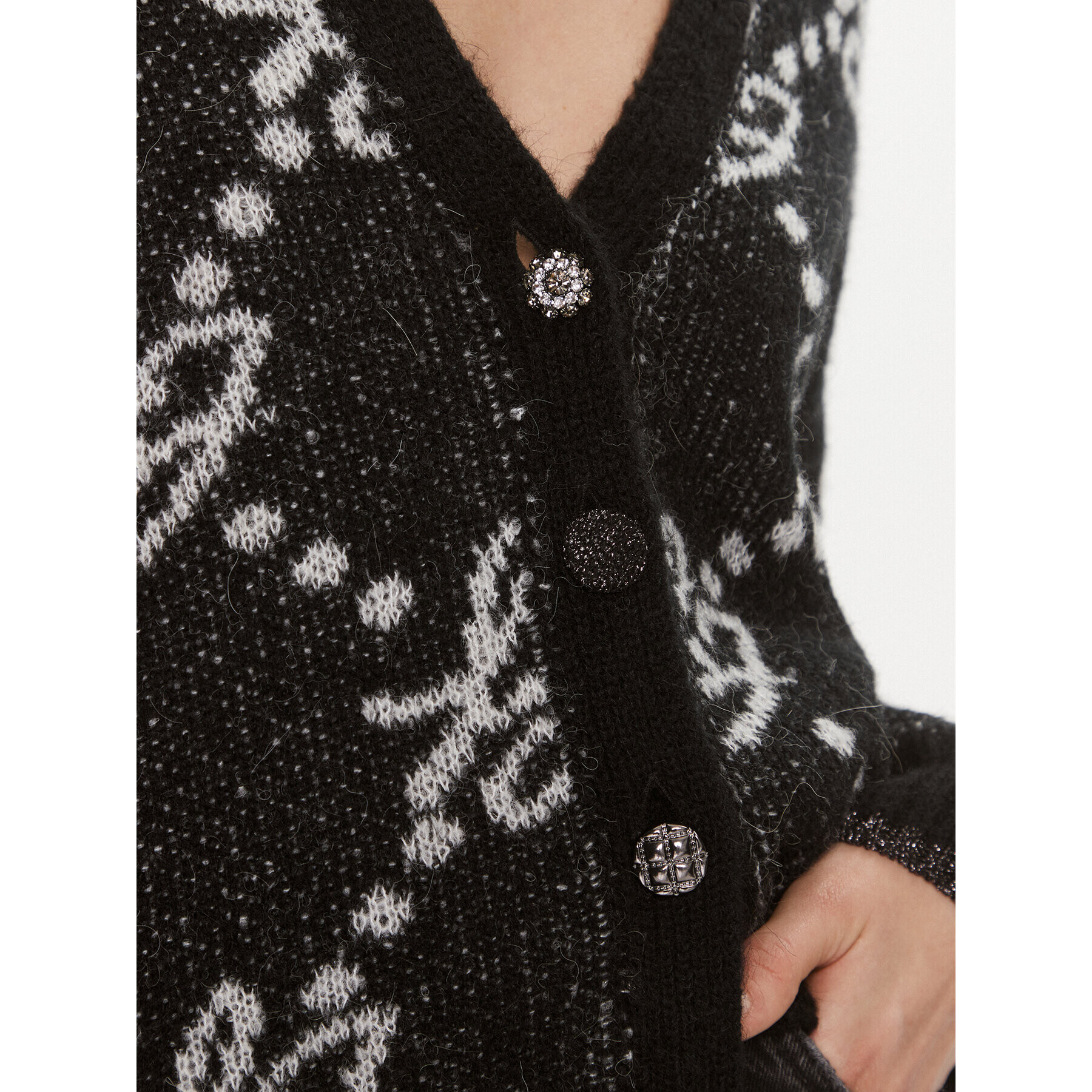Liu Jo Кардиган MF3226 26054 Черен Regular Fit - Pepit.bg