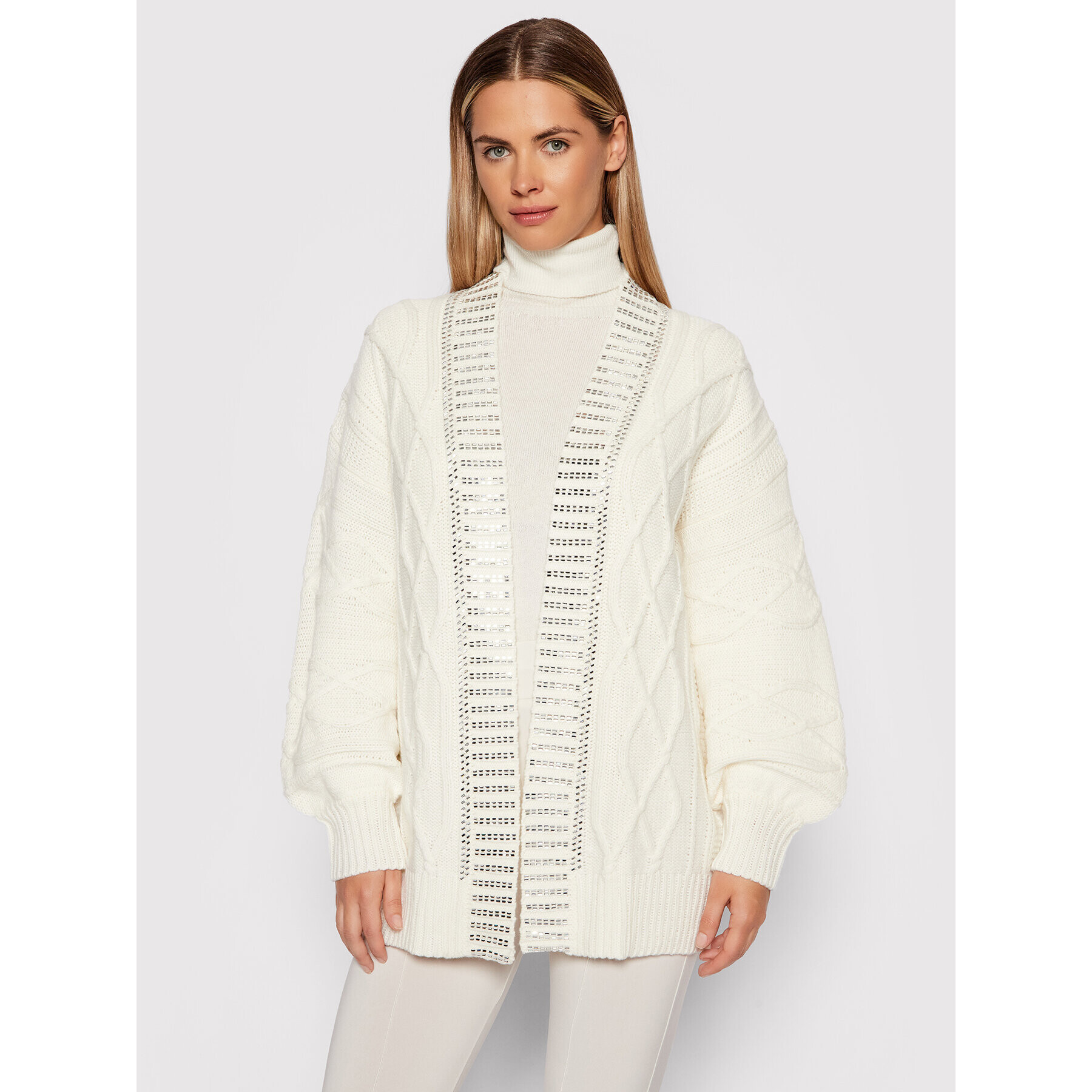 Liu Jo Кардиган WF1465 MA07M Бежов Relaxed Fit - Pepit.bg