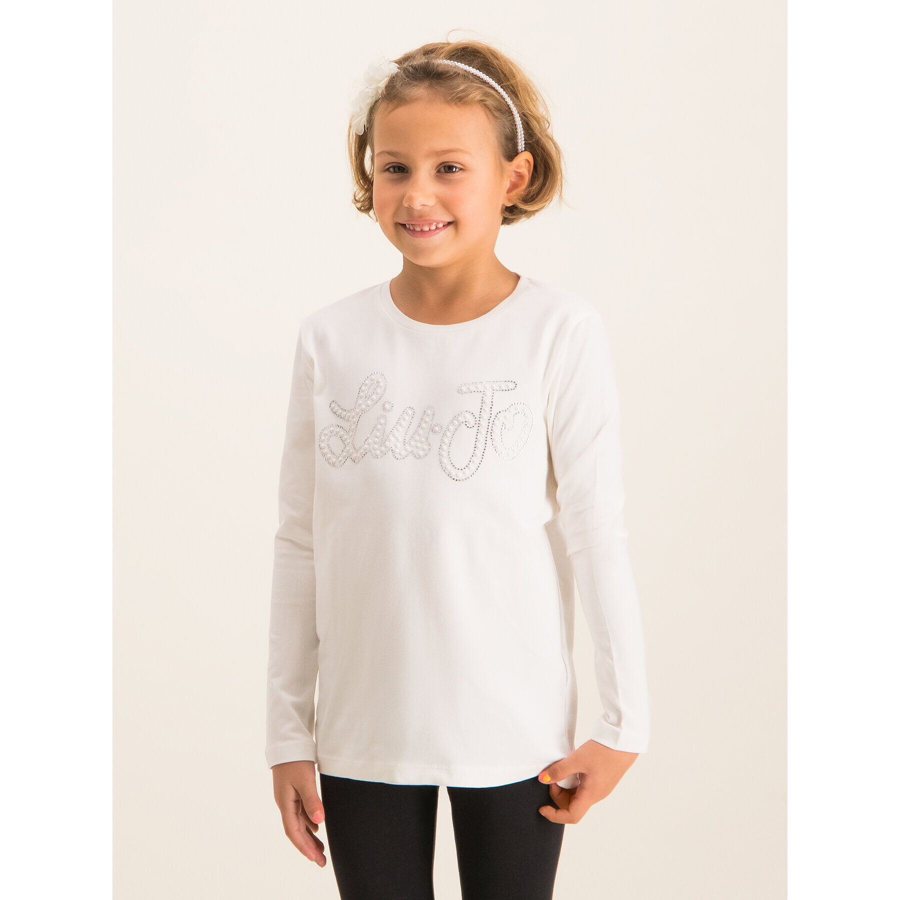 Liu Jo Kids Блуза Logo Pea G69119 J0088 Бял Regular Fit - Pepit.bg