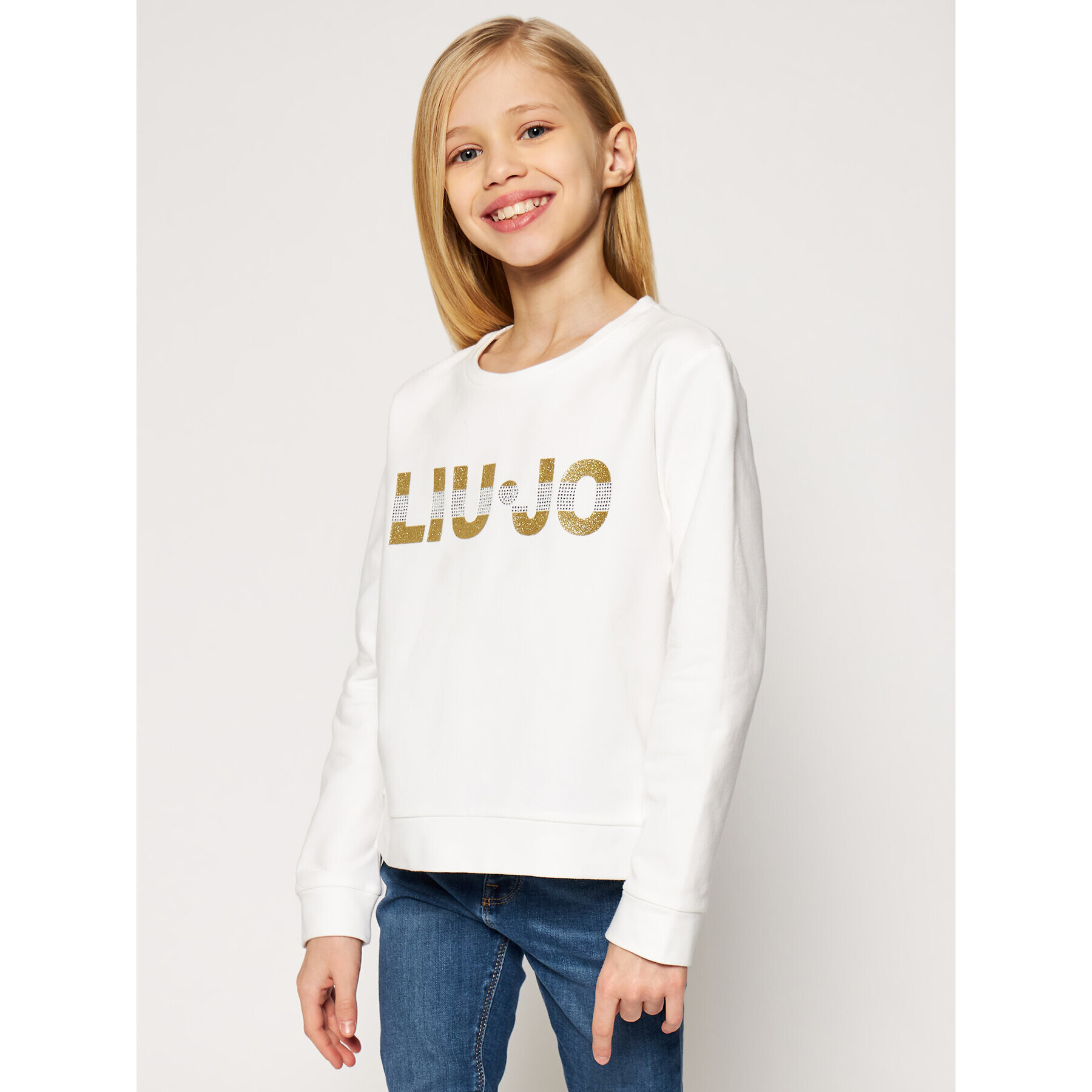 Liu Jo Kids Суитшърт DA0053 F0090 Бял Regular Fit - Pepit.bg