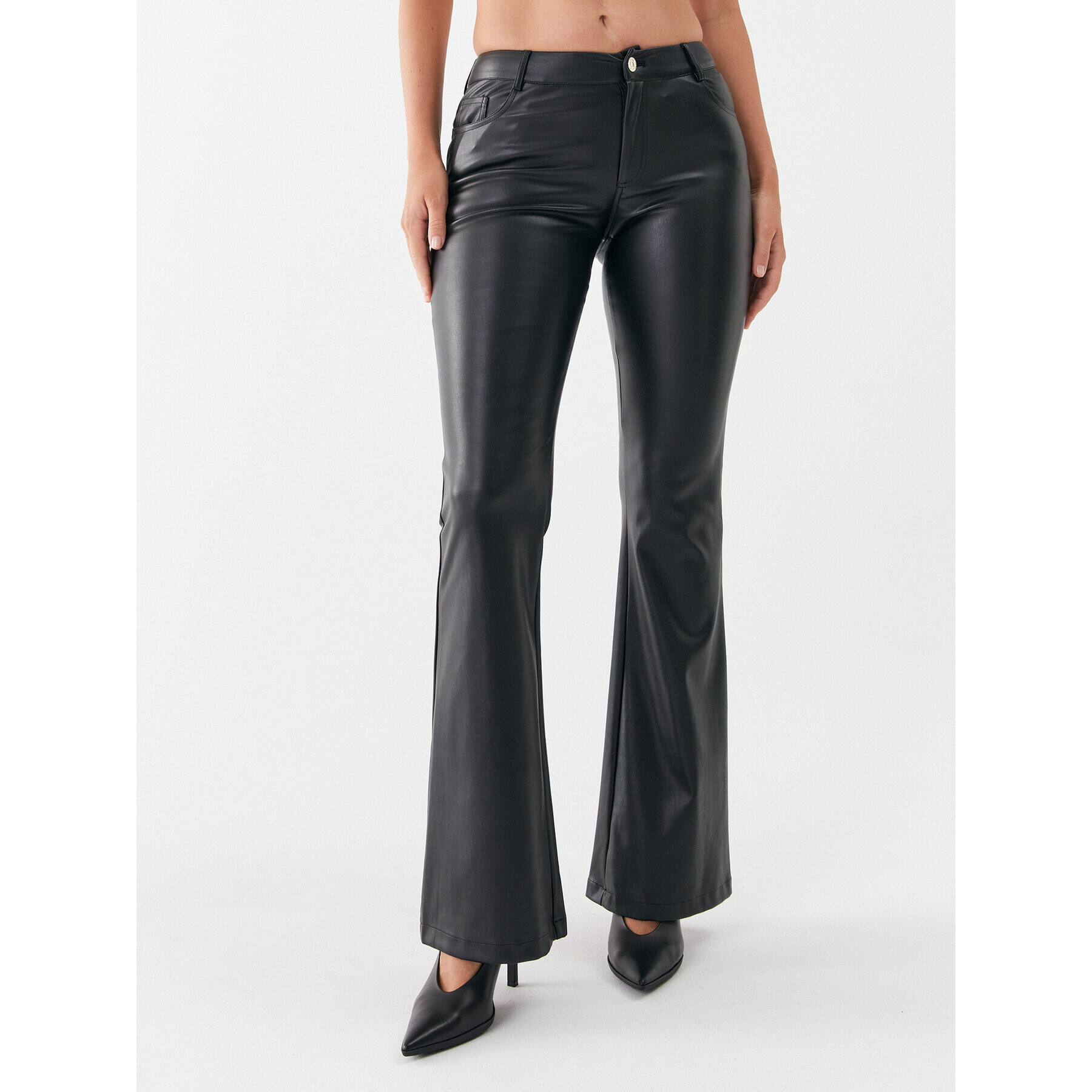 Liu Jo Кожени панталони MF3039 E0624 Черен Regular Fit - Pepit.bg
