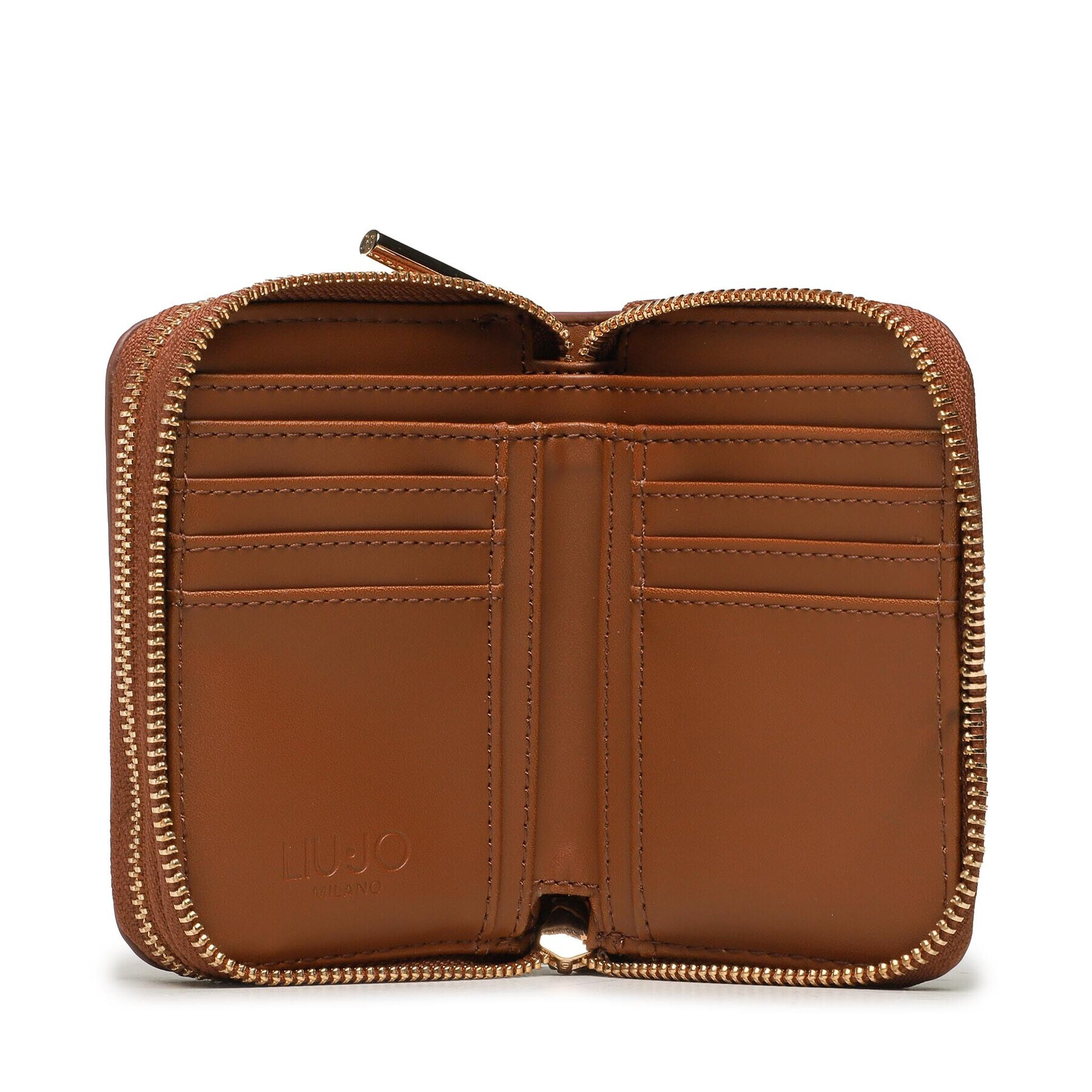 Liu Jo Малък дамски портфейл Ecs S Double Zip AA3267 E0086 Кафяв - Pepit.bg