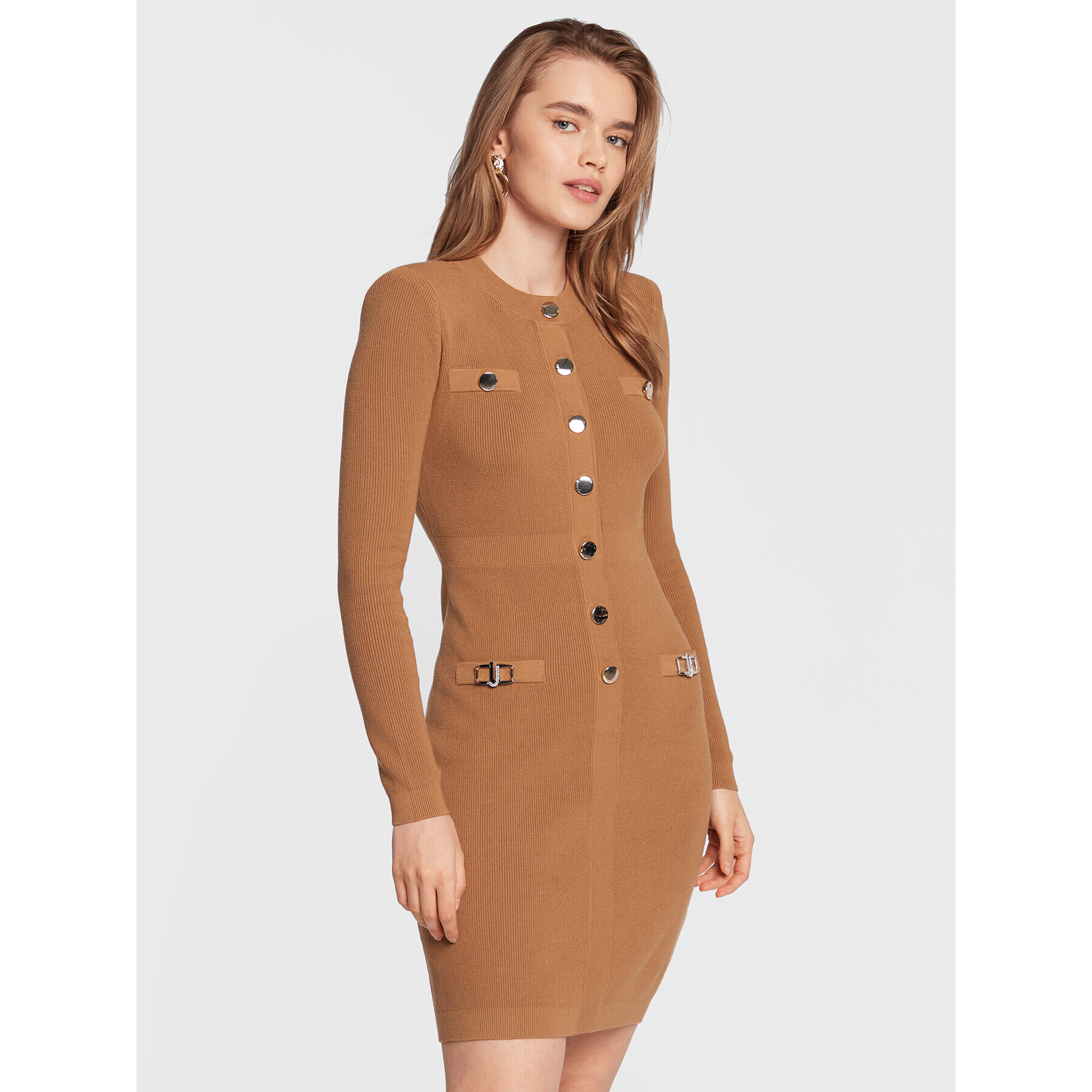 Liu Jo Плетена рокля CF2185 MS99E Кафяв Slim Fit - Pepit.bg
