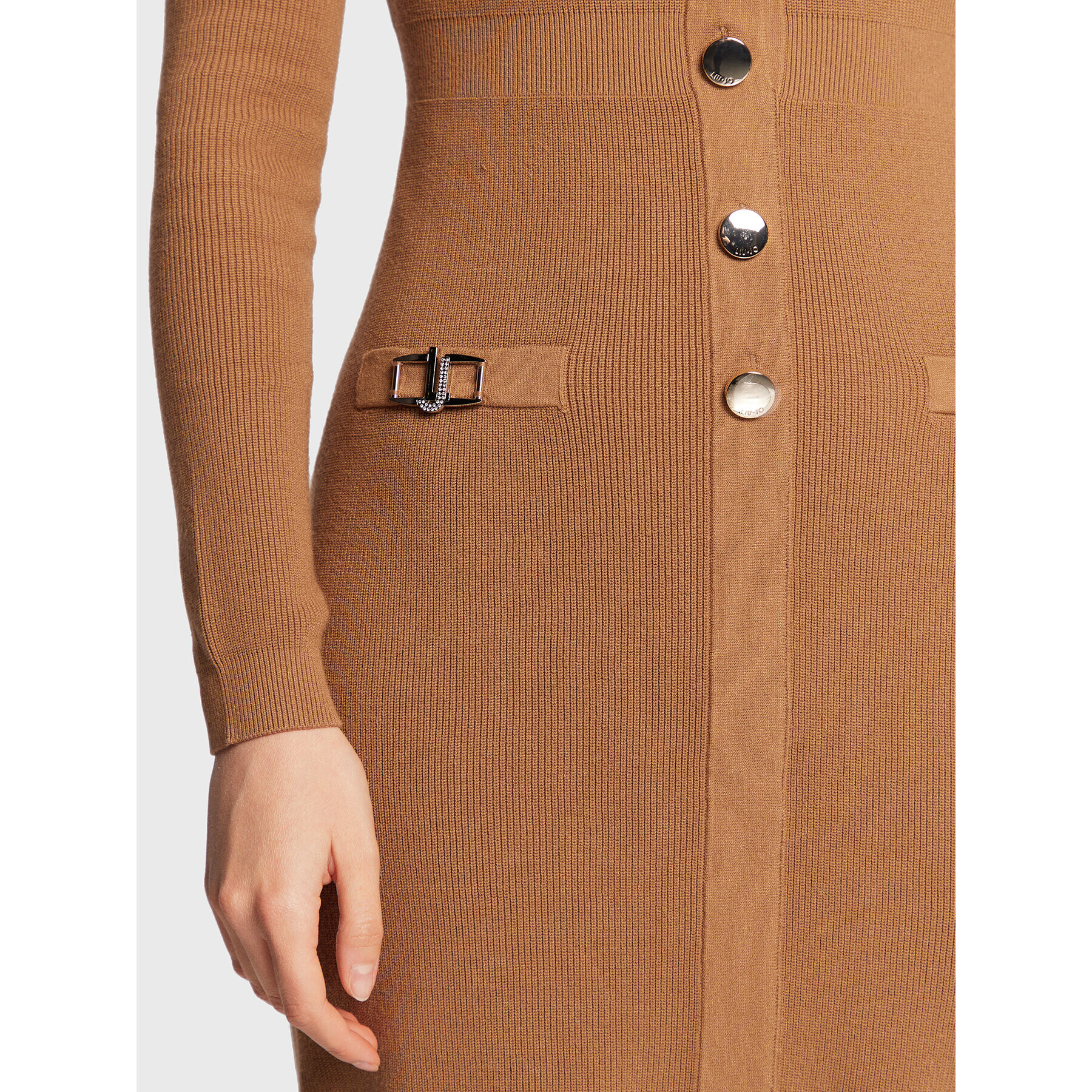 Liu Jo Плетена рокля CF2185 MS99E Кафяв Slim Fit - Pepit.bg