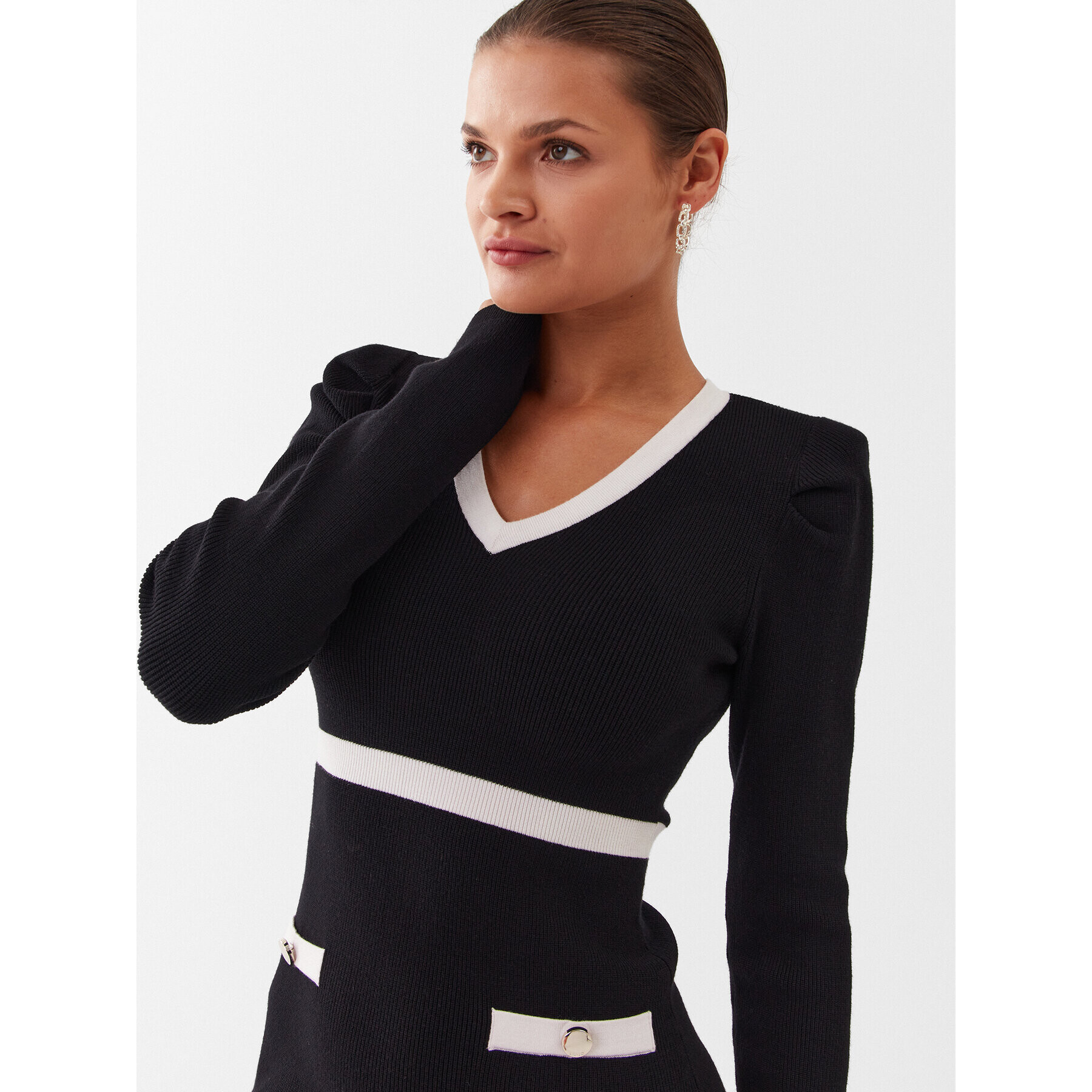 Liu Jo Плетена рокля CF3013 MS99E Черен Slim Fit - Pepit.bg