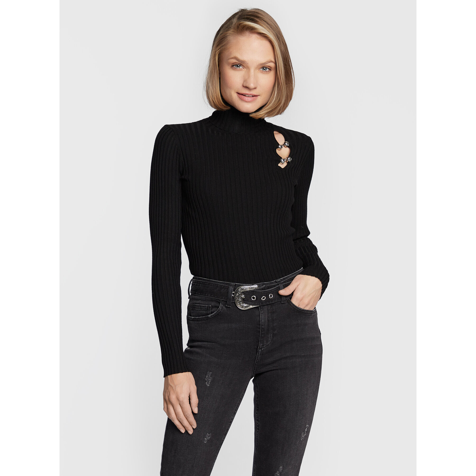 Liu Jo Поло CF2175 MS99E Черен Slim Fit - Pepit.bg
