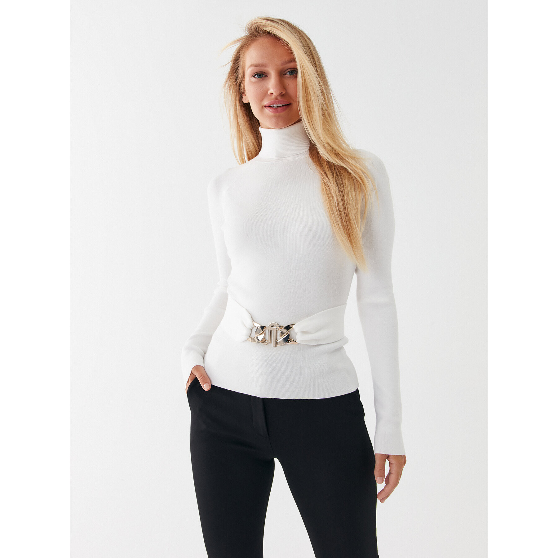 Liu Jo Поло CF3050 MS99E Бял Slim Fit - Pepit.bg