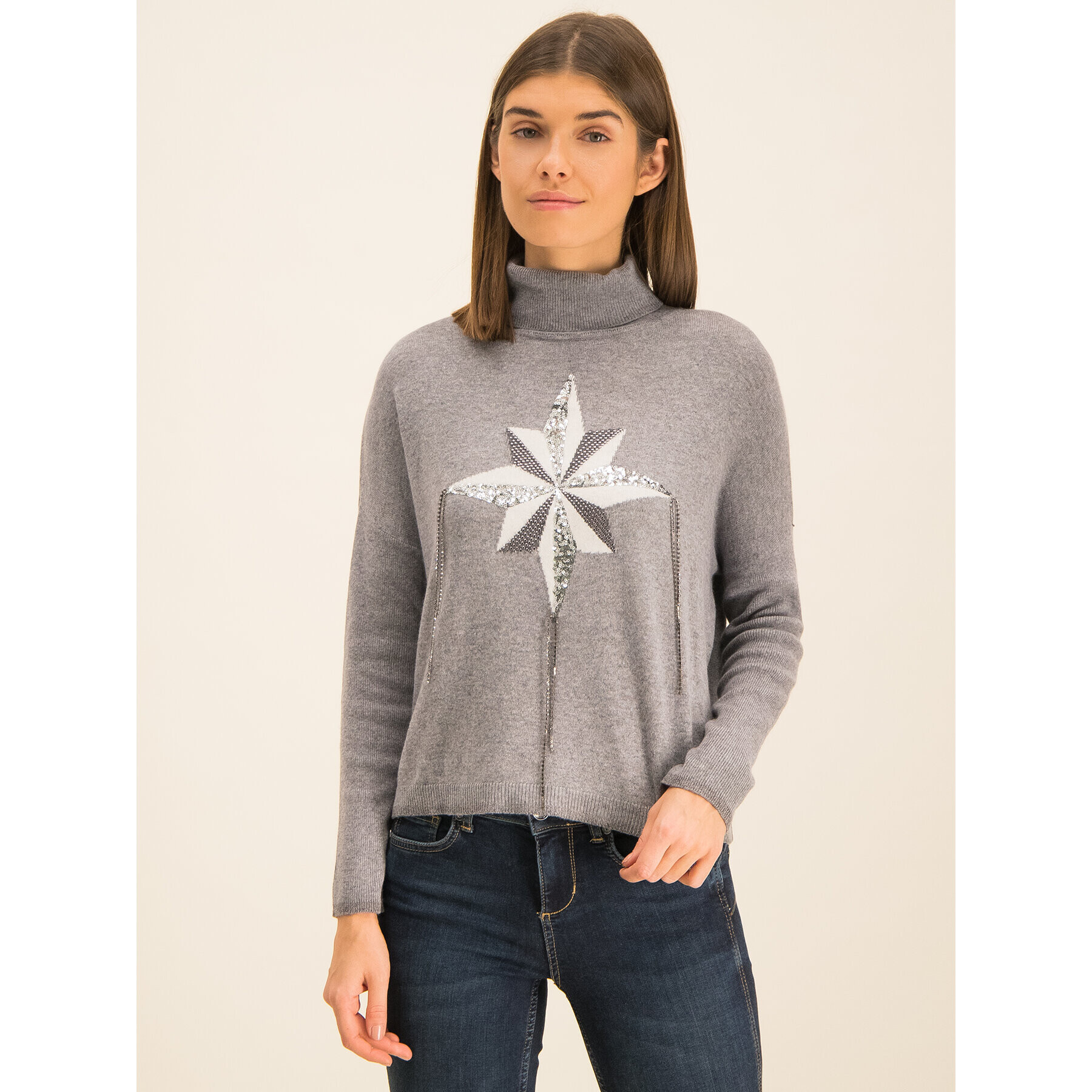 Liu Jo Поло F69297 MA14G Сив Oversize - Pepit.bg