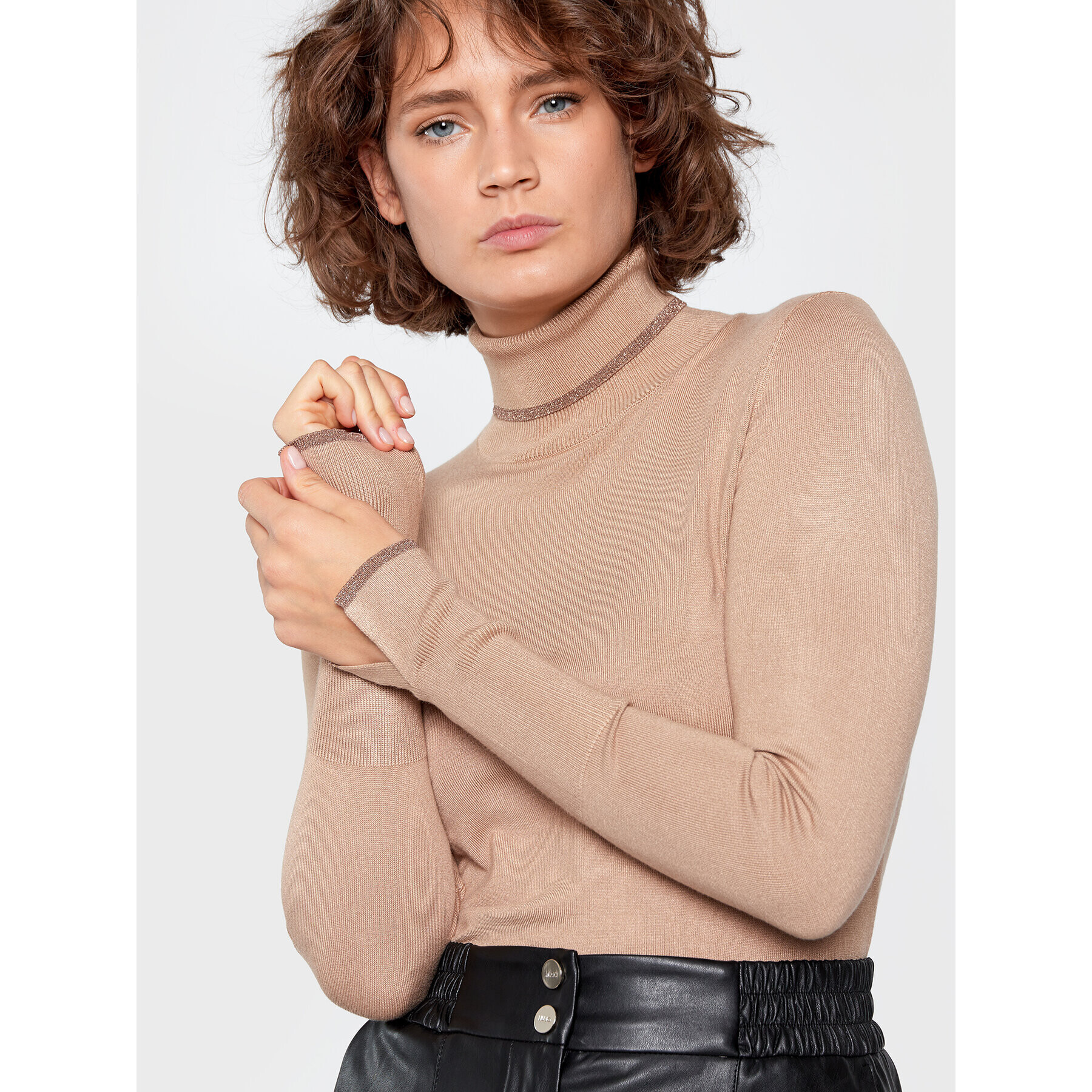 Liu Jo Поло WF2478 MS49I Кафяв Slim Fit - Pepit.bg