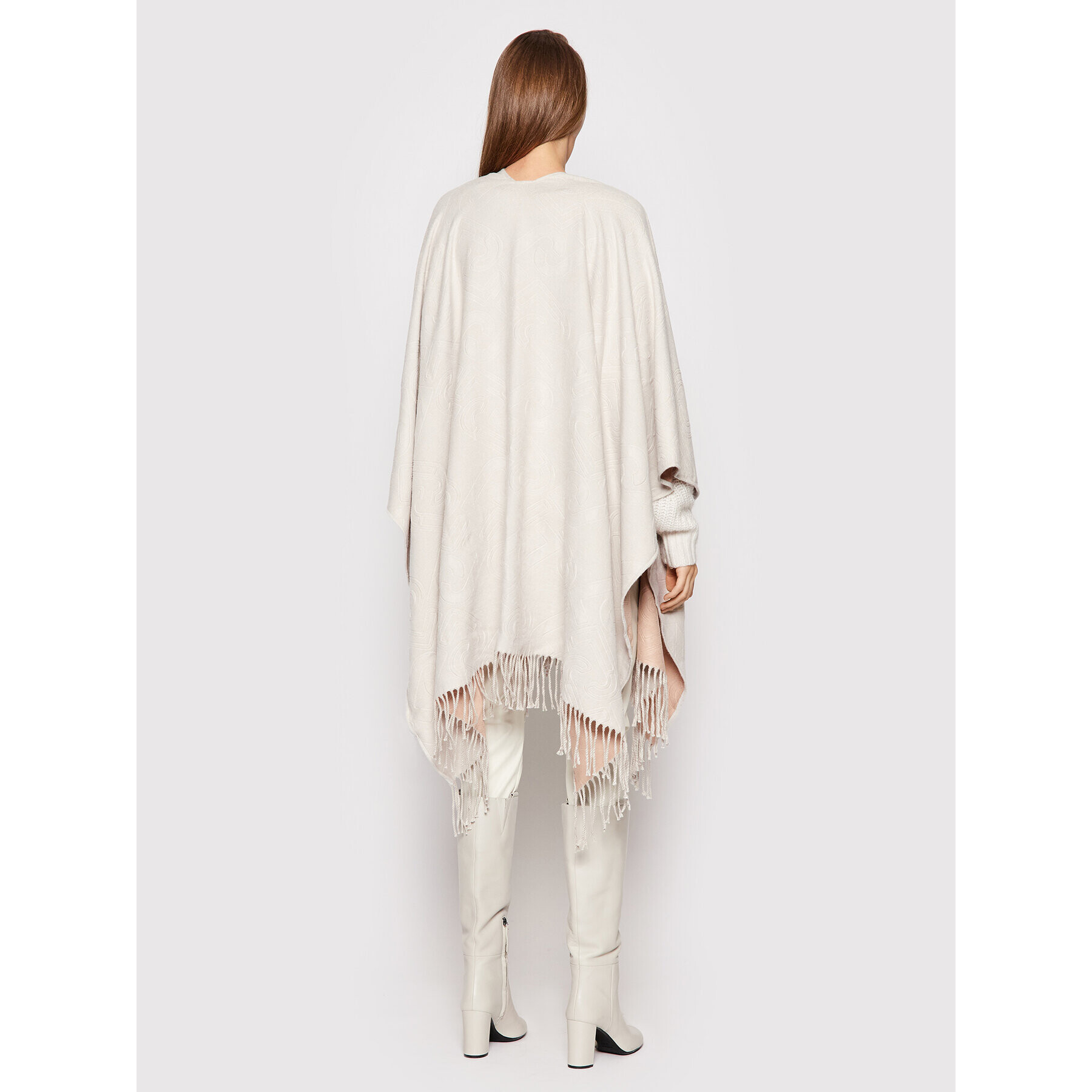 Liu Jo Пончо Poncho Double Embo 3F1050 T0300 Сив Regular Fit - Pepit.bg