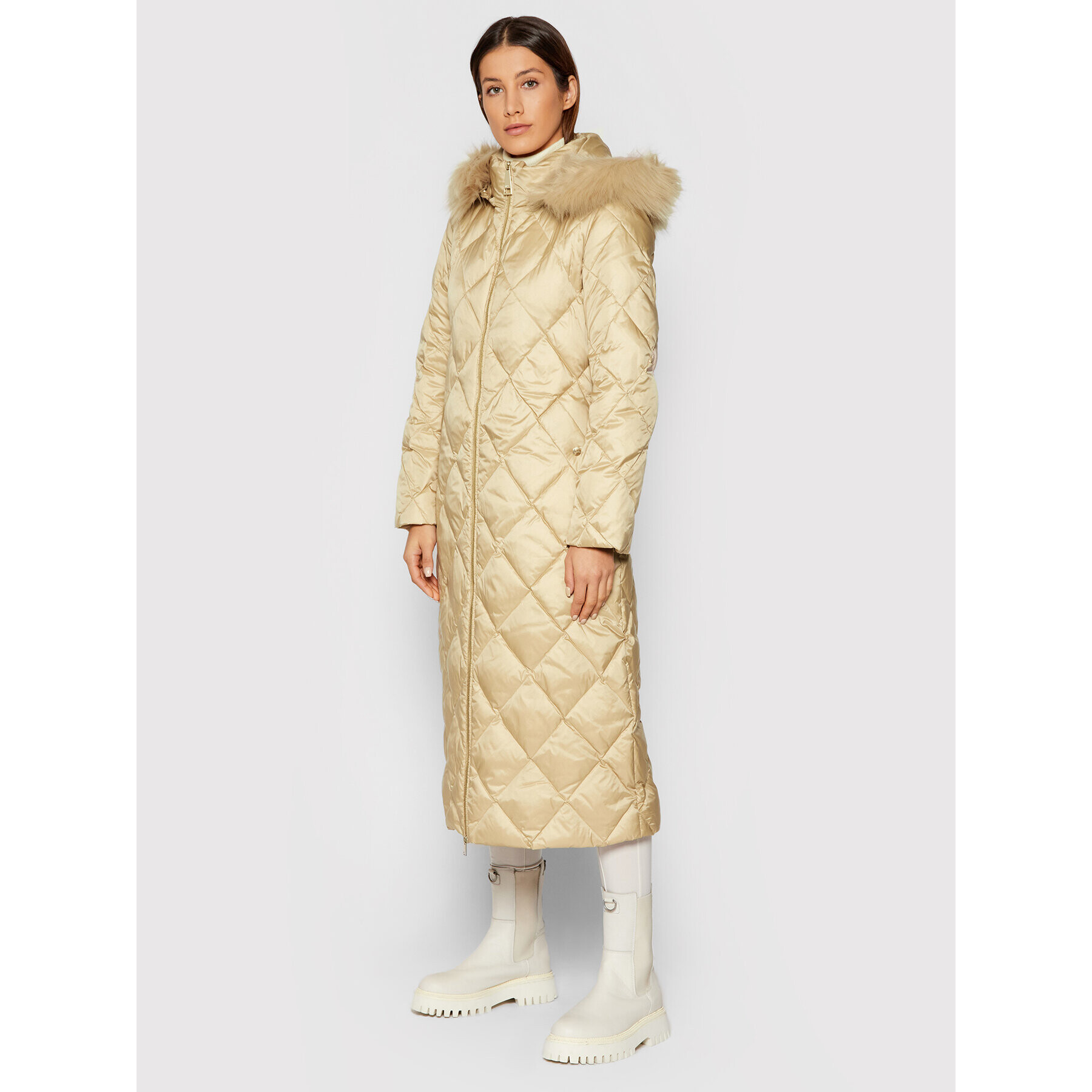 Liu Jo Пухено яке WF1063 T4573 Бежов Regular Fit - Pepit.bg