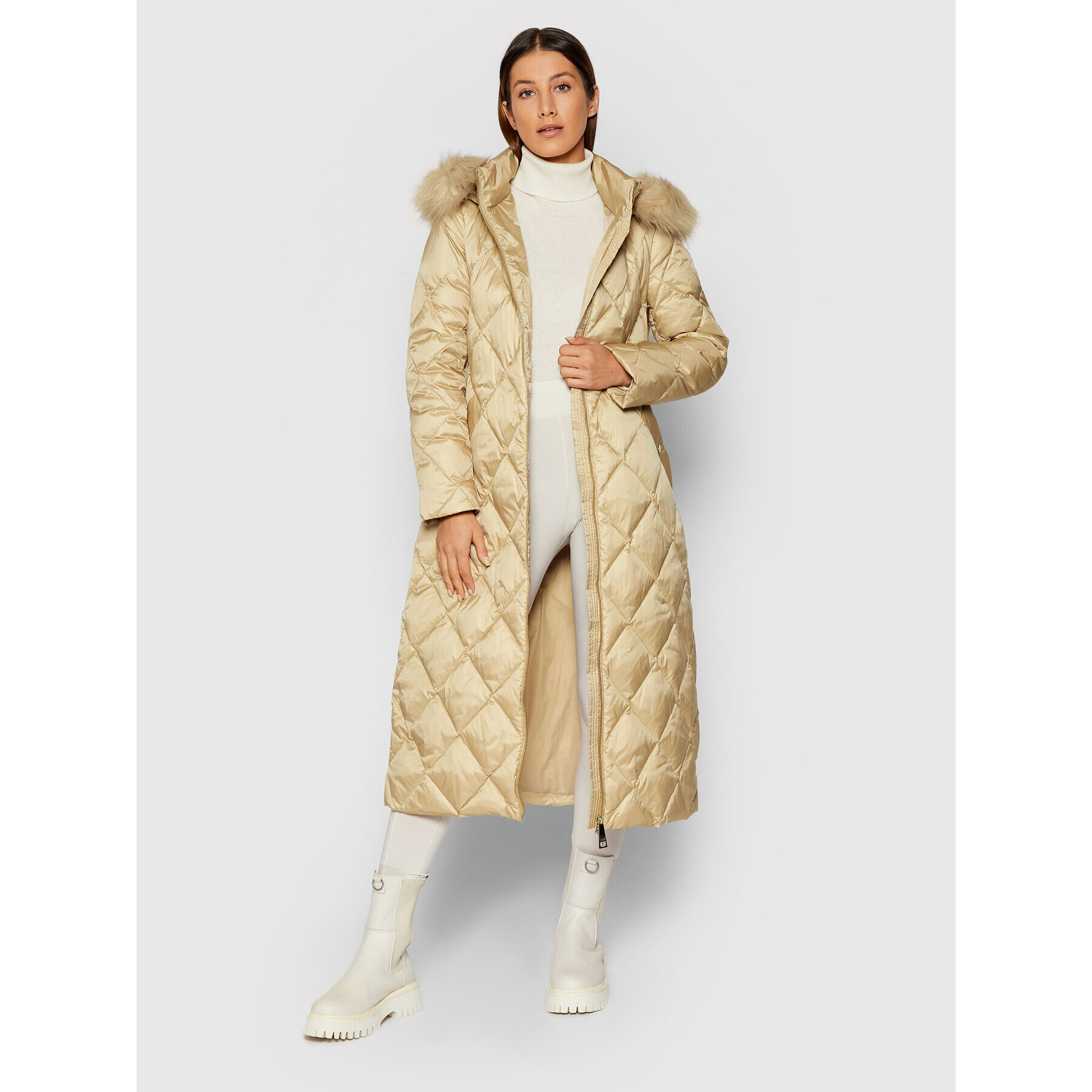 Liu Jo Пухено яке WF1063 T4573 Бежов Regular Fit - Pepit.bg