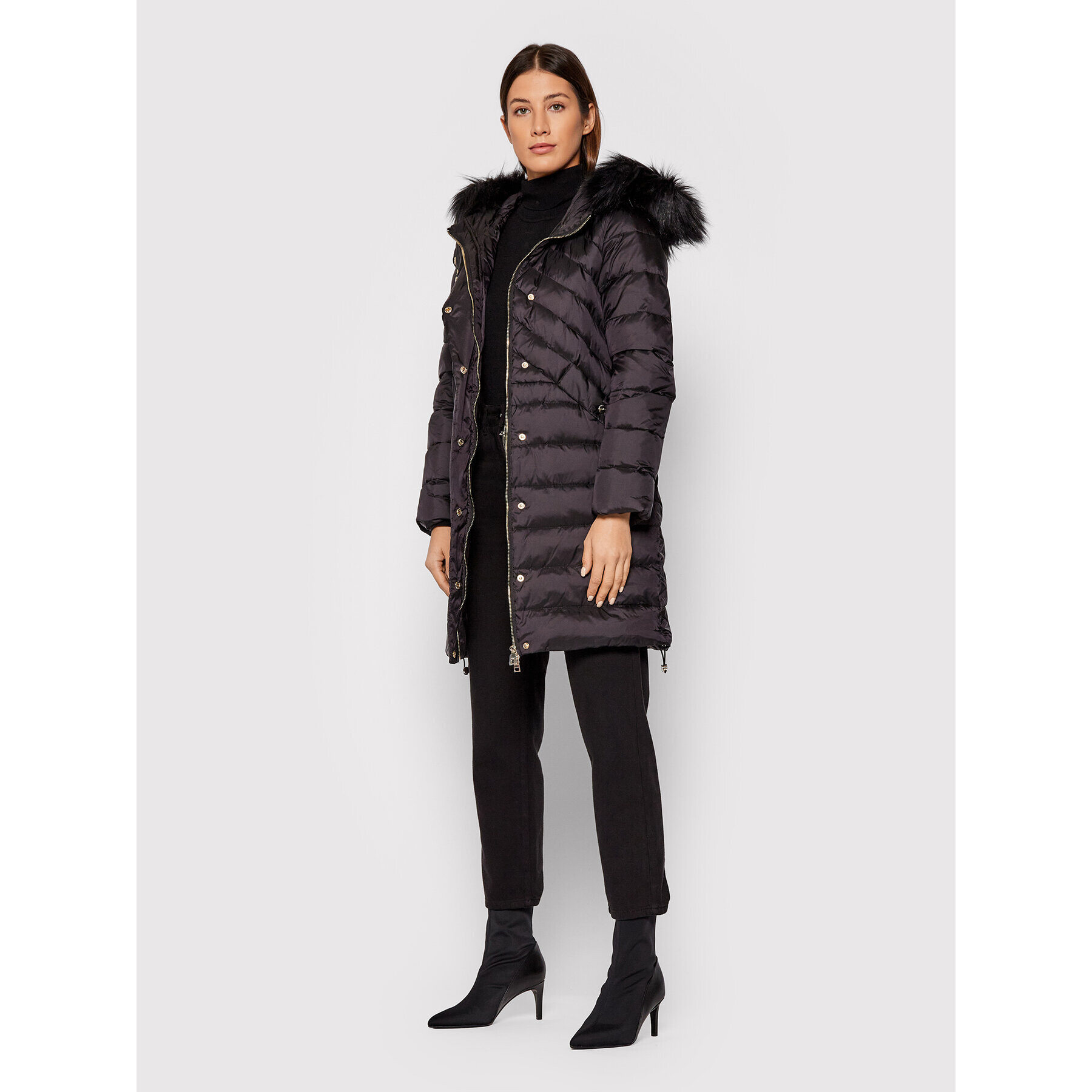 Liu Jo Пухено яке WF1065 T4573 Черен Regular Fit - Pepit.bg