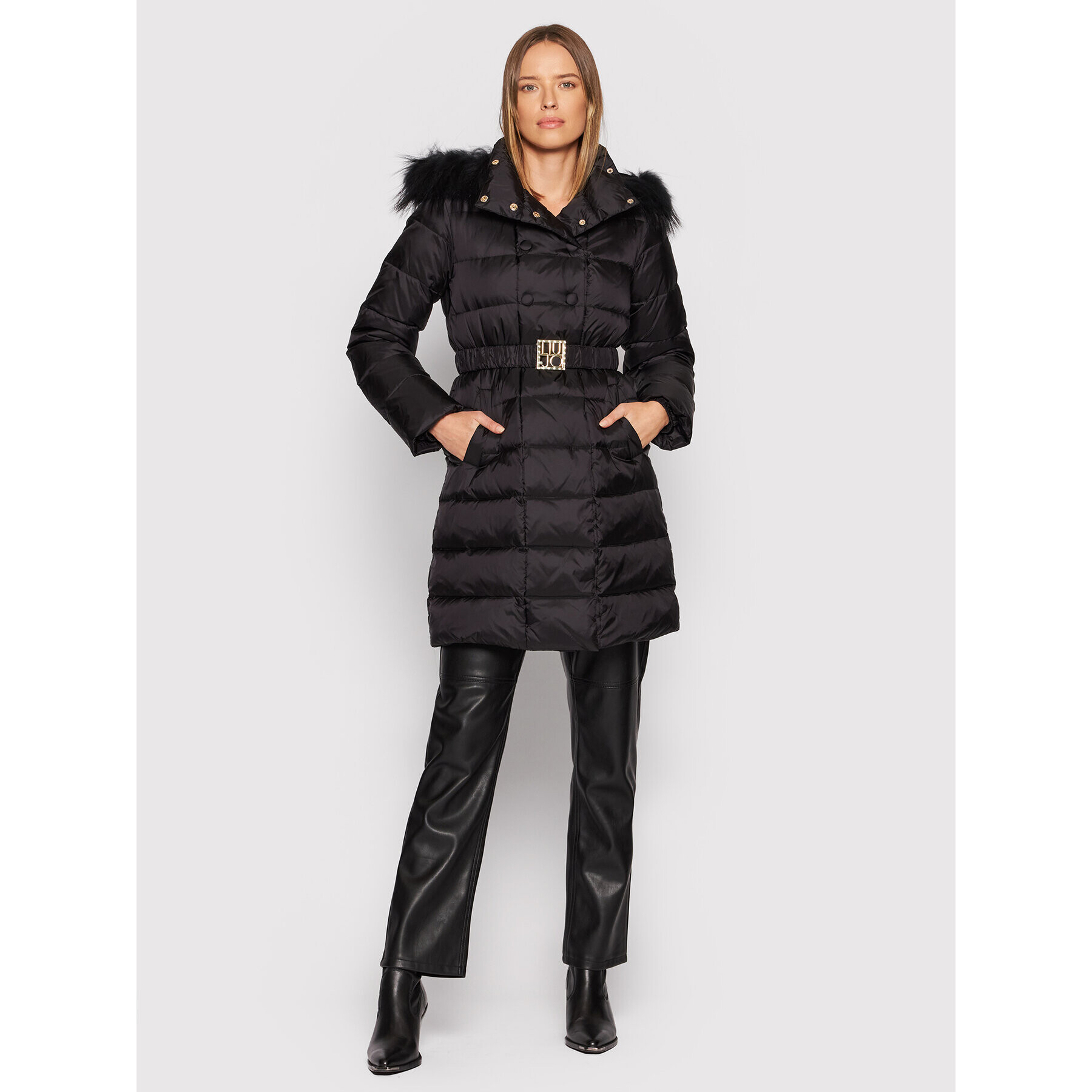 Liu Jo Пухено яке WF1074 T4573 Черен Regular Fit - Pepit.bg